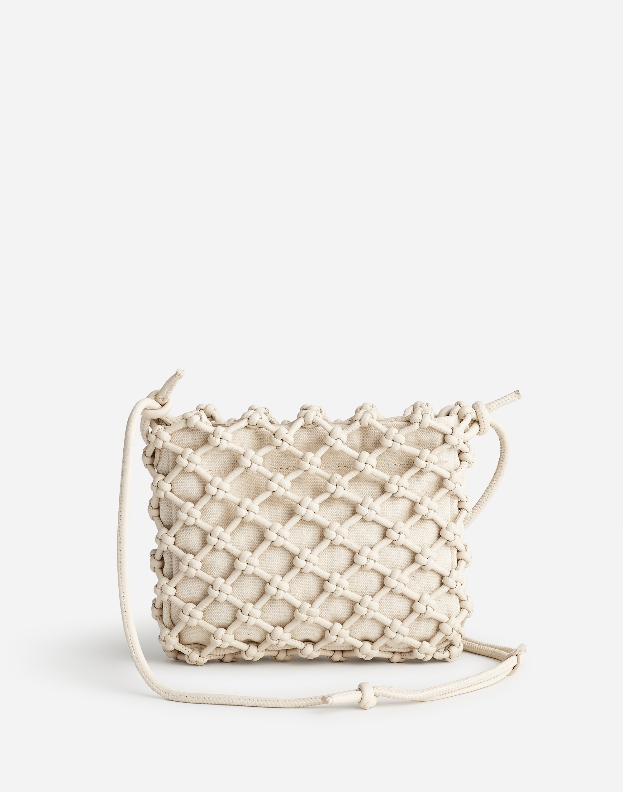Mw The Knotted Leather Crossbody Bag In White