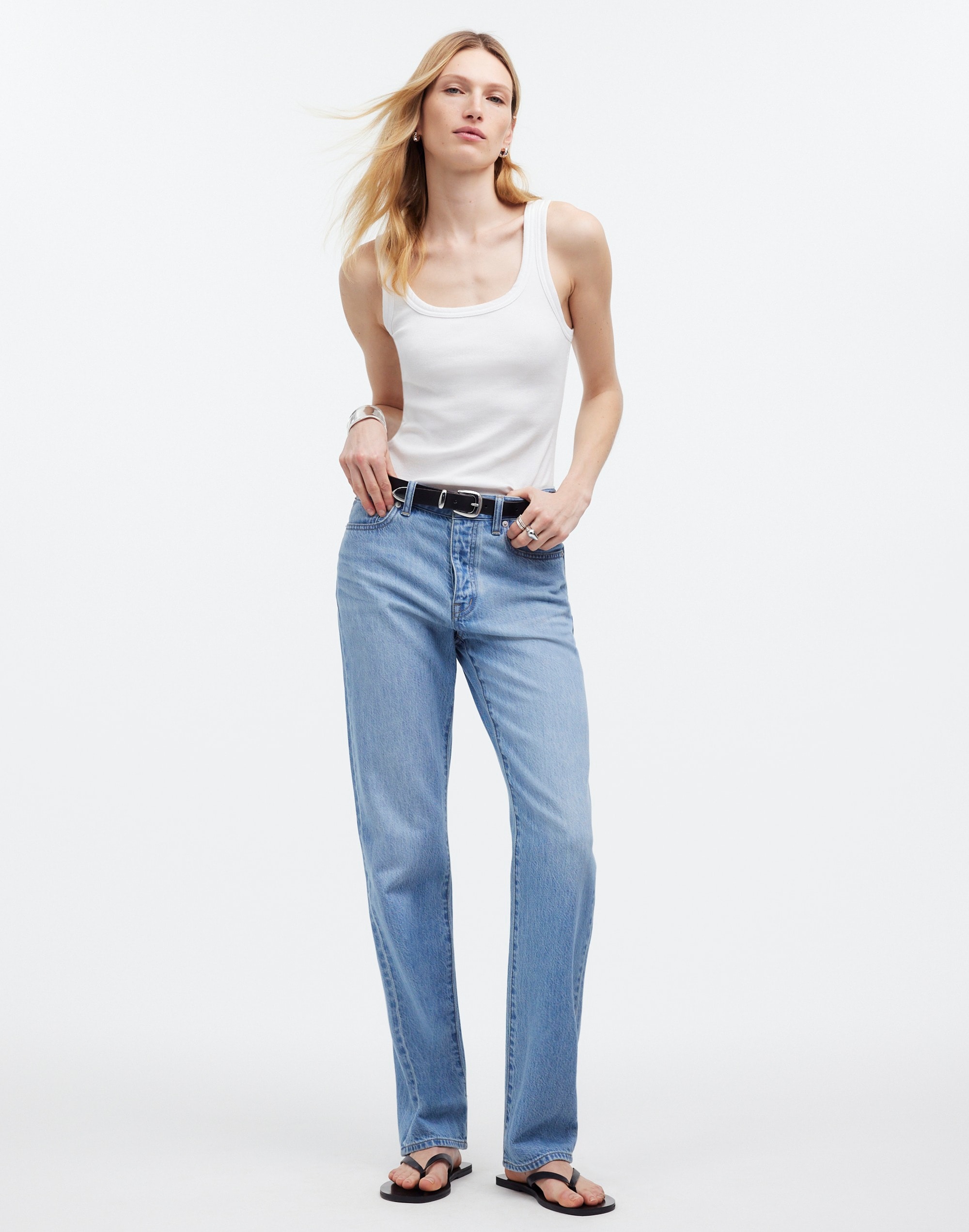 Mw Low-slung Straight Jeans In Blue