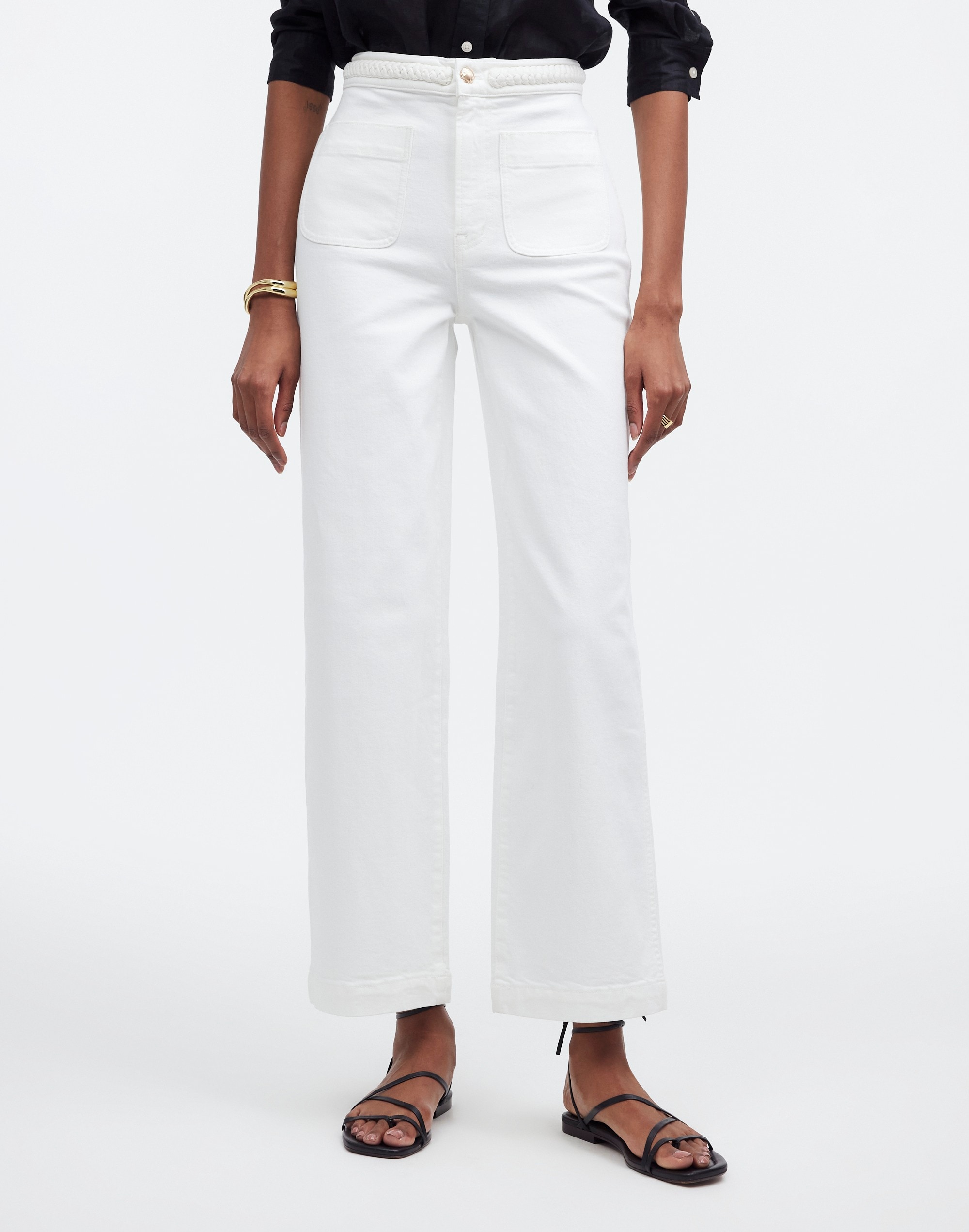 Madewell x Lisa Says Gah! The Perfect Vintage Wide-Leg Crop Jean in Eyelet White