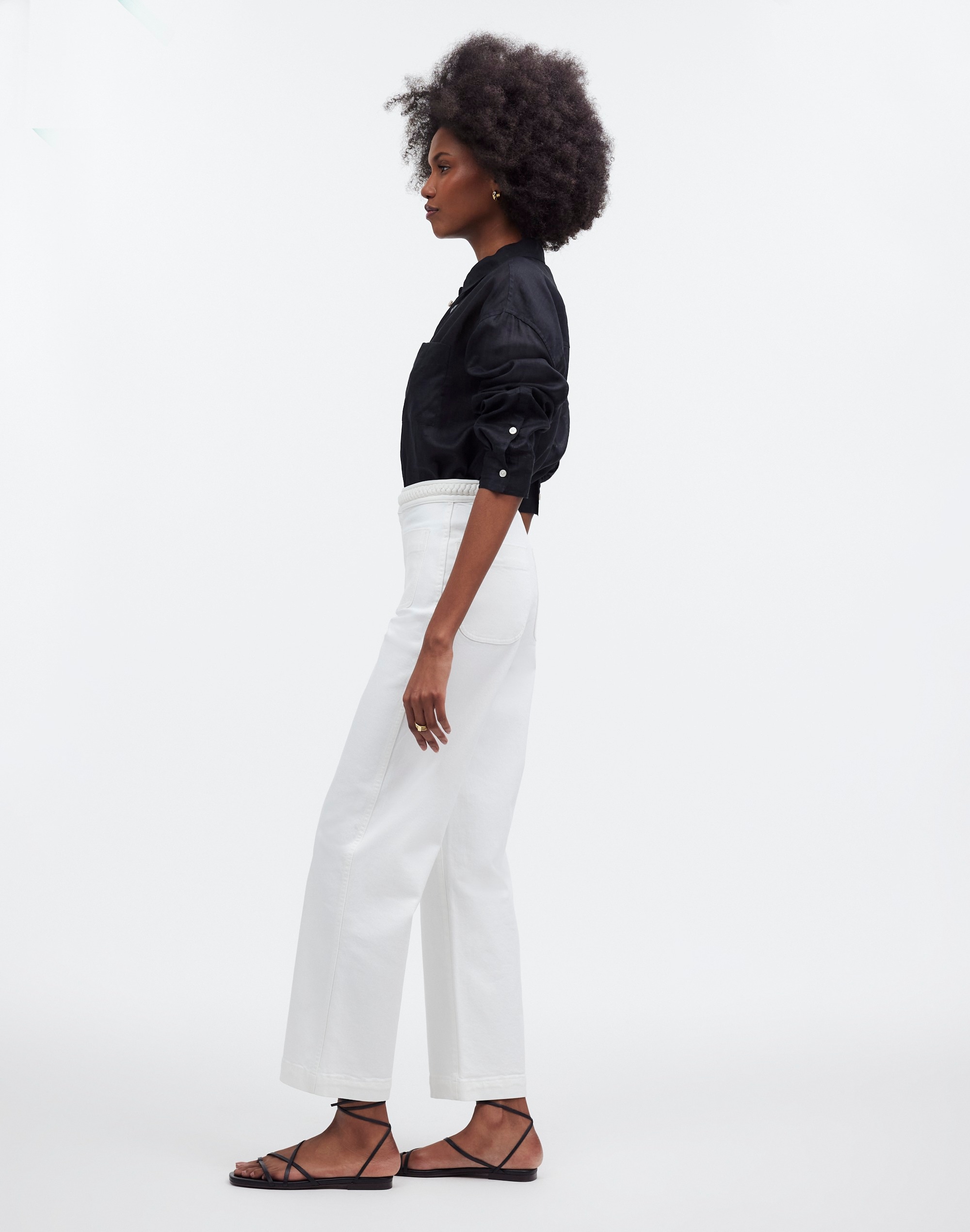 Madewell x Lisa Says Gah! The Perfect Vintage Wide-Leg Crop Jean in Eyelet White