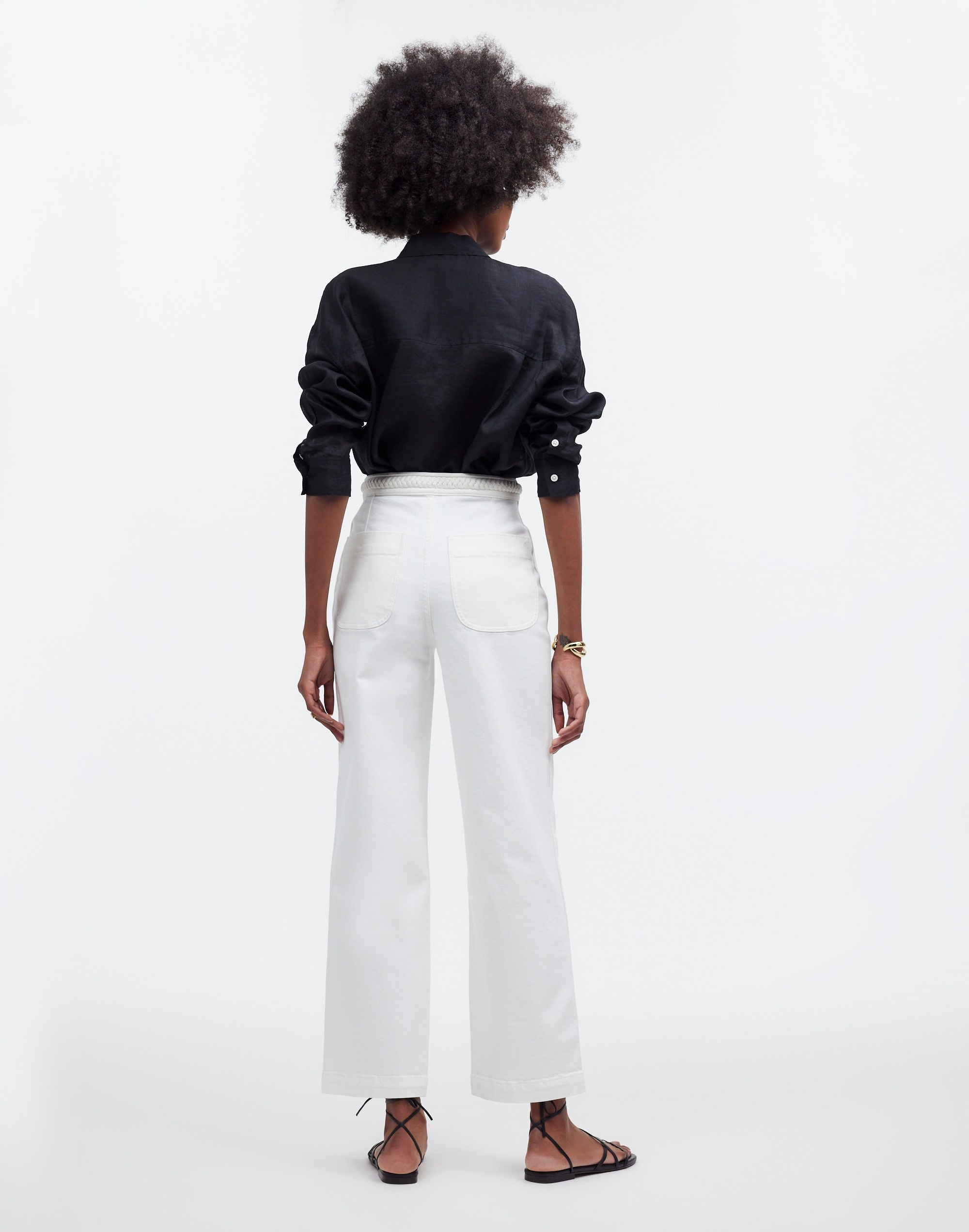 Madewell x Lisa Says Gah! The Perfect Vintage Wide-Leg Crop Jean in Eyelet White