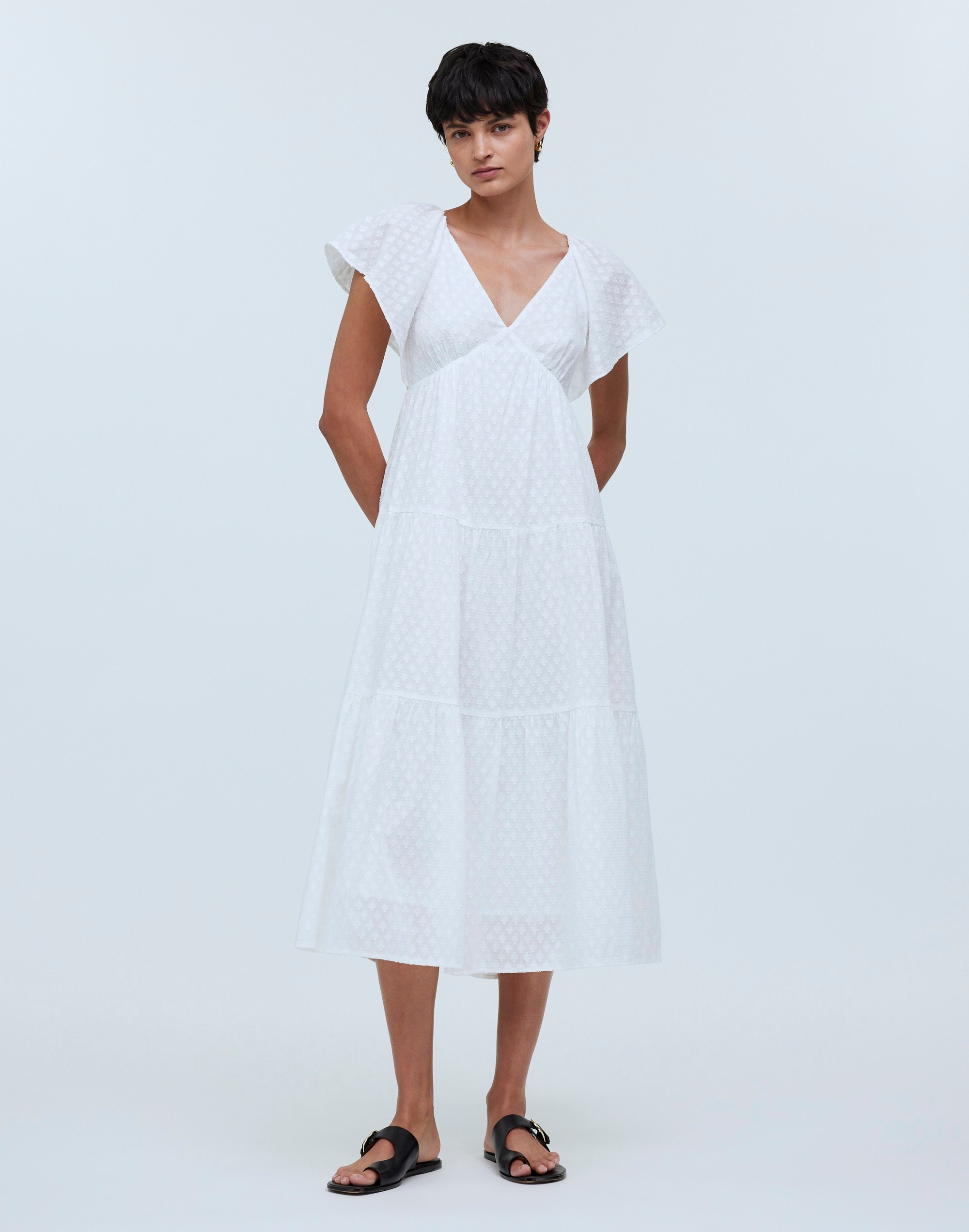 Flutter-Sleeve Maxi Dress