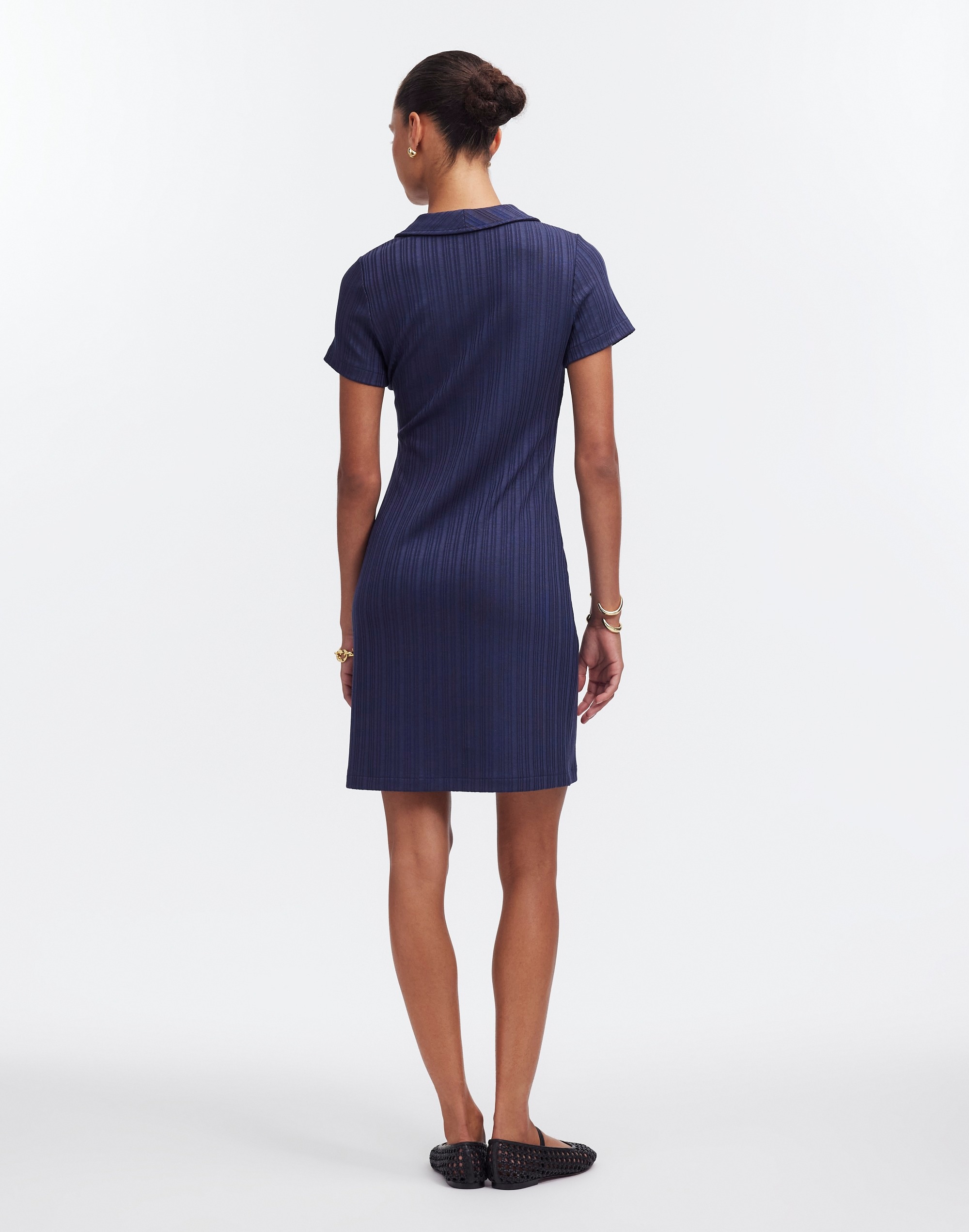 Ribbed Polo Mini Dress