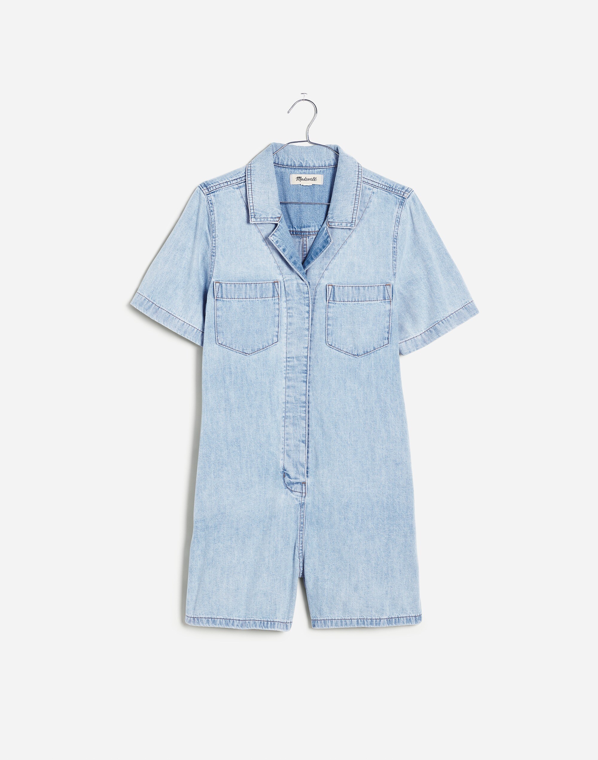 Denim Utility Romper in Fitzgerald Wash