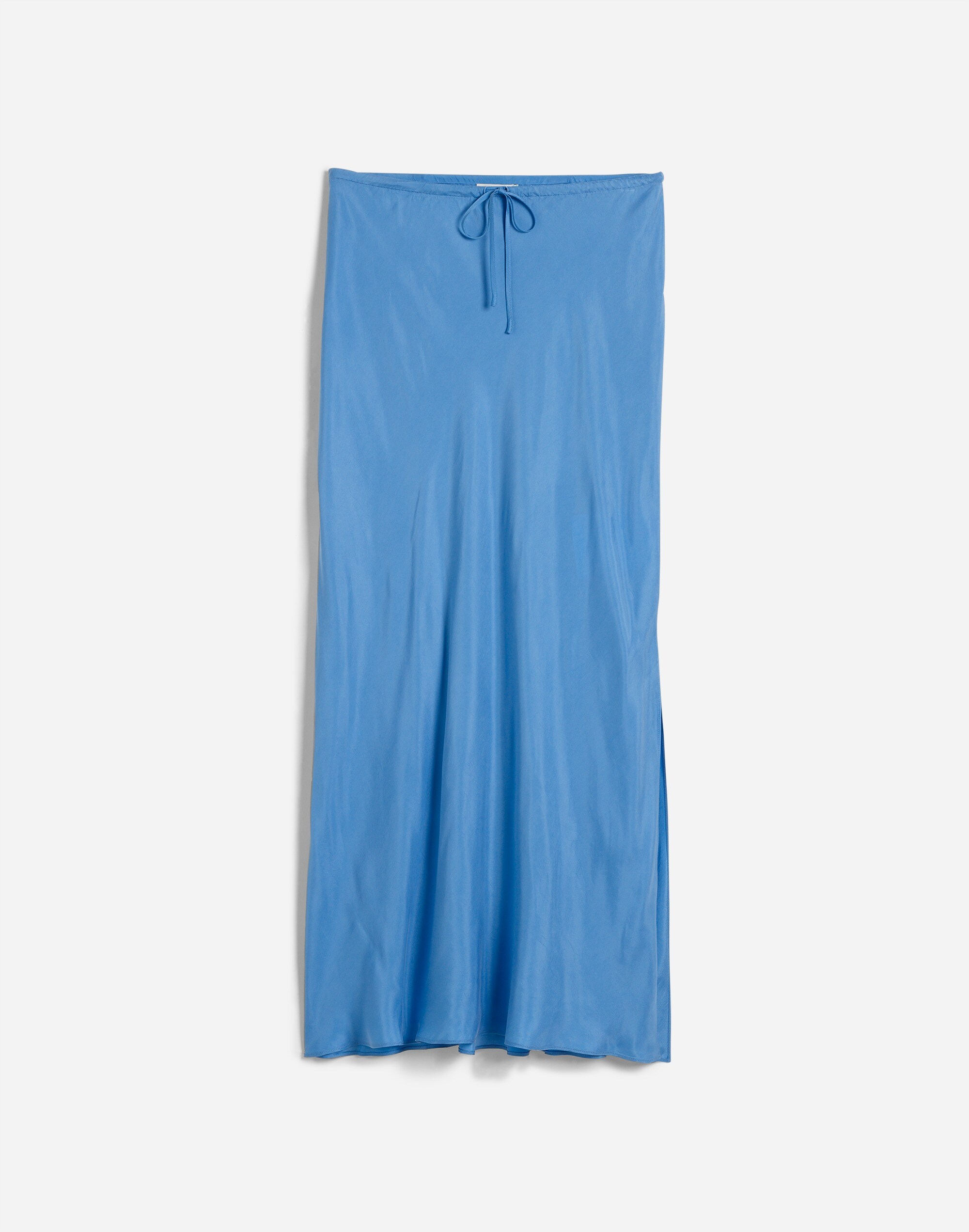 Tie-Waist Maxi Slip Skirt in Cupro Blend