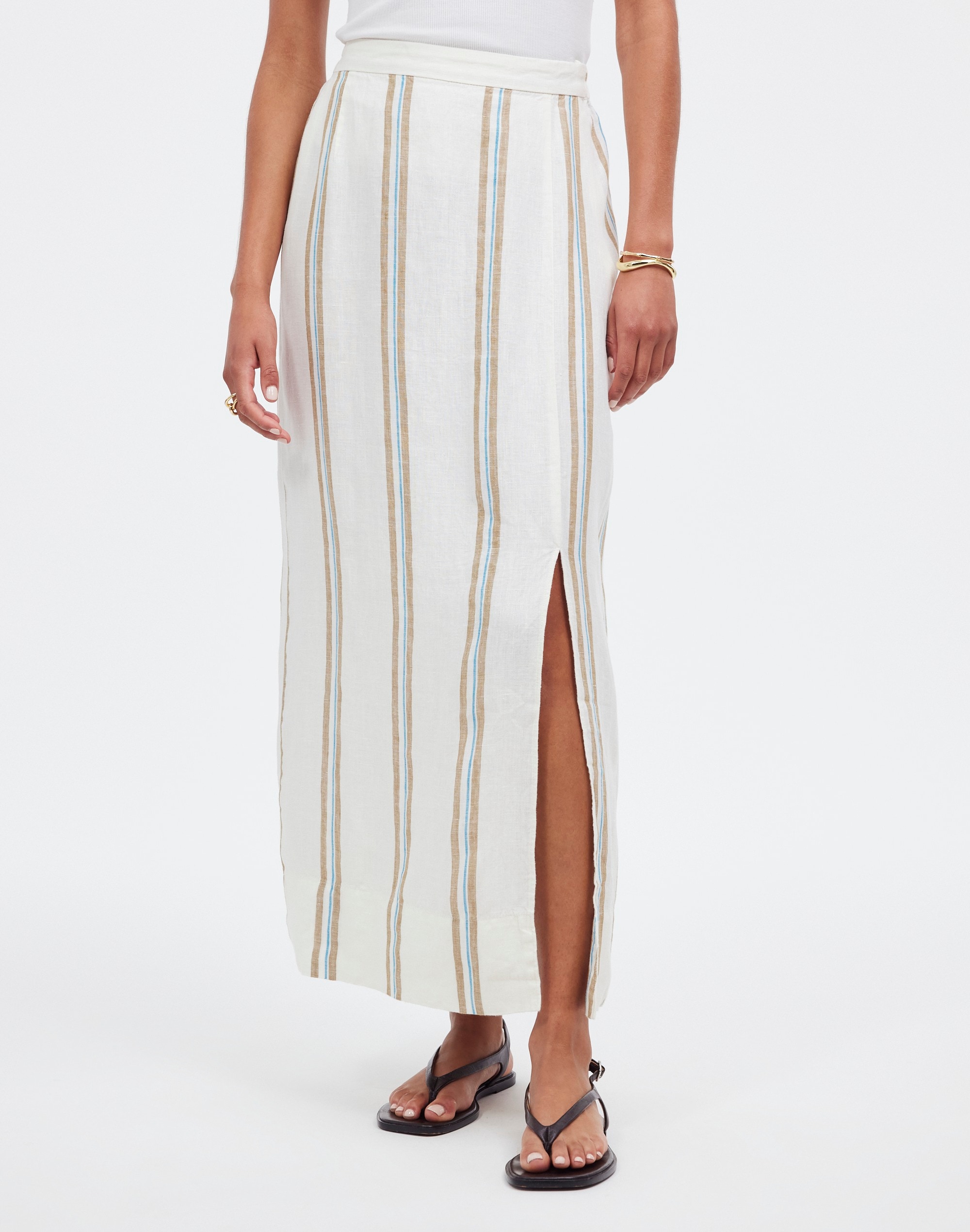 Column Maxi Skirt in 100% Linen