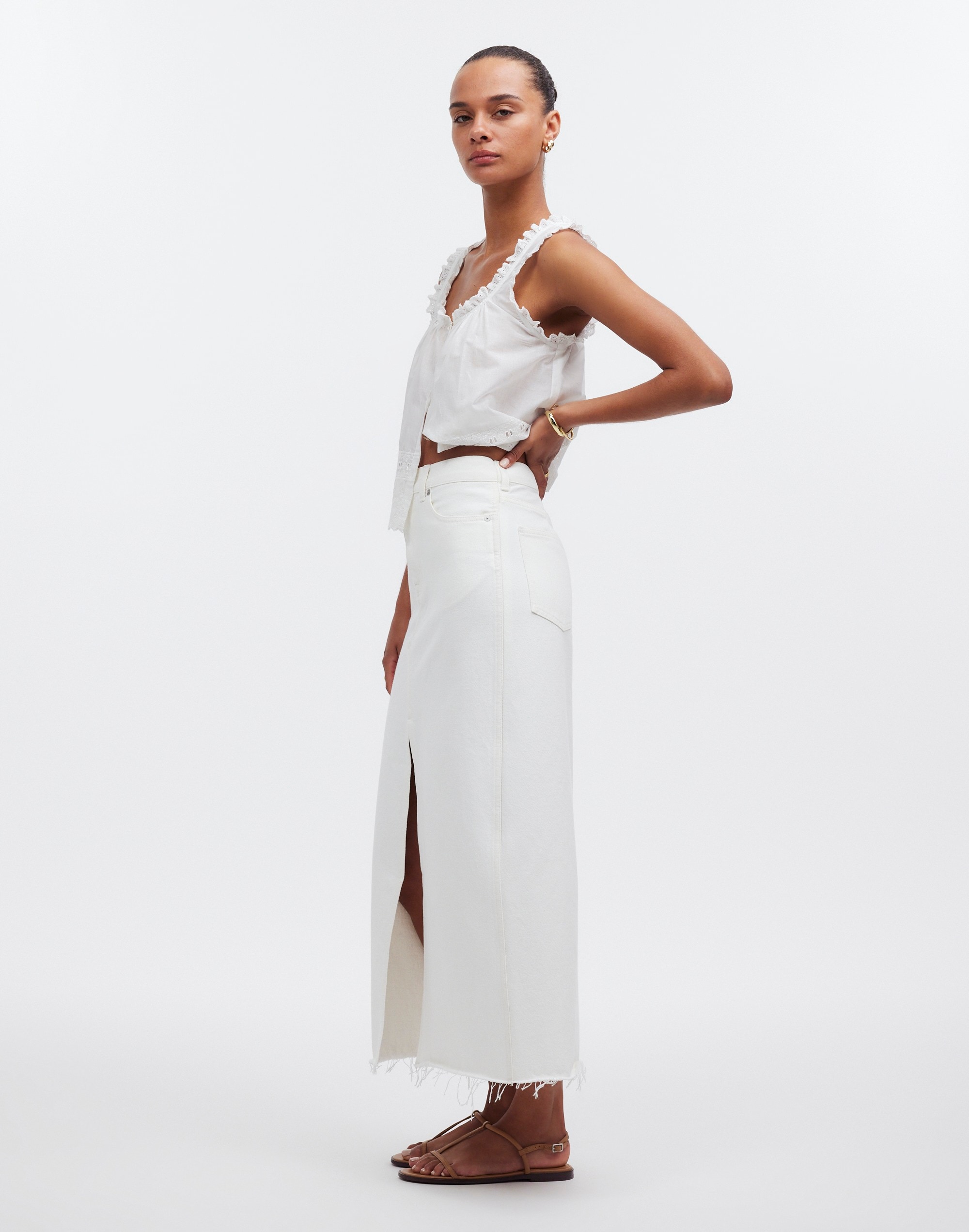 The Rilee Denim Midi Skirt