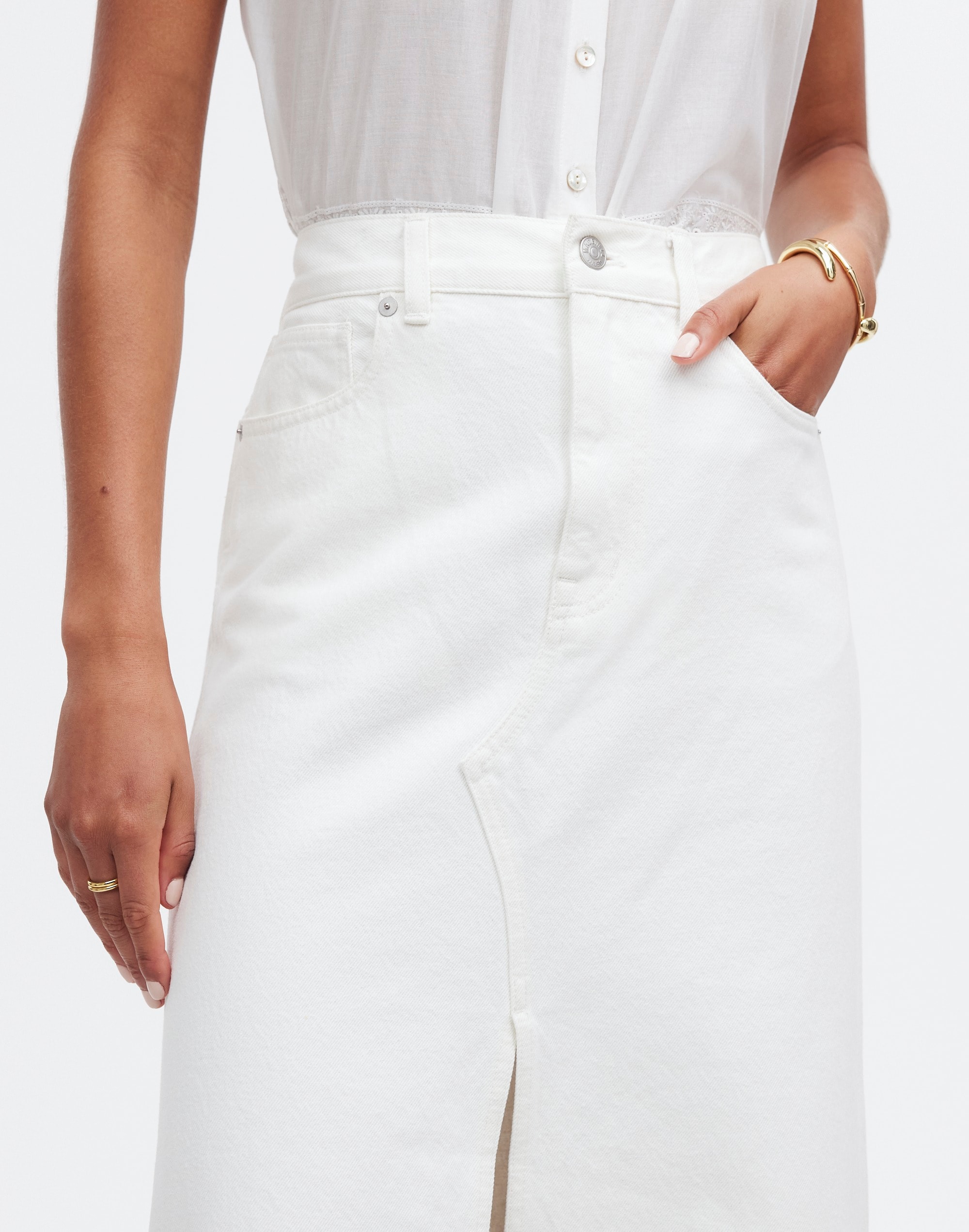 The Rilee Denim Midi Skirt