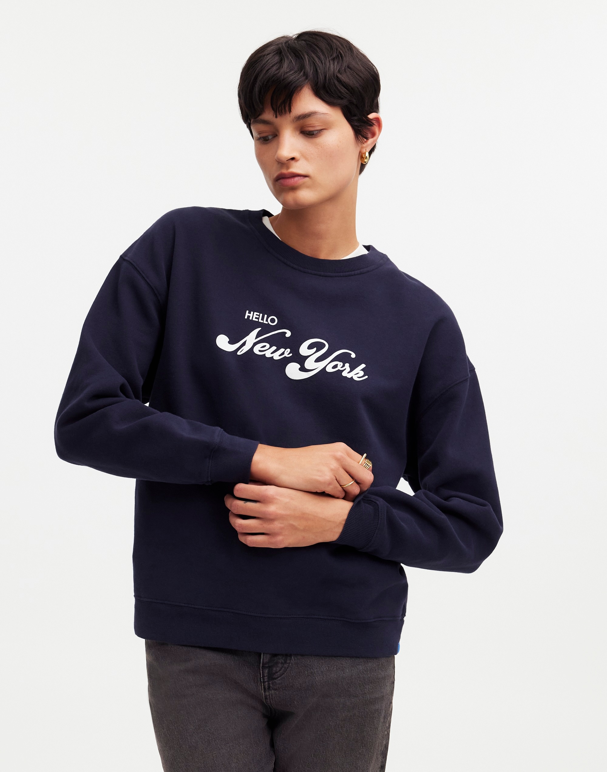 kule oversized hello new york sweatshirt