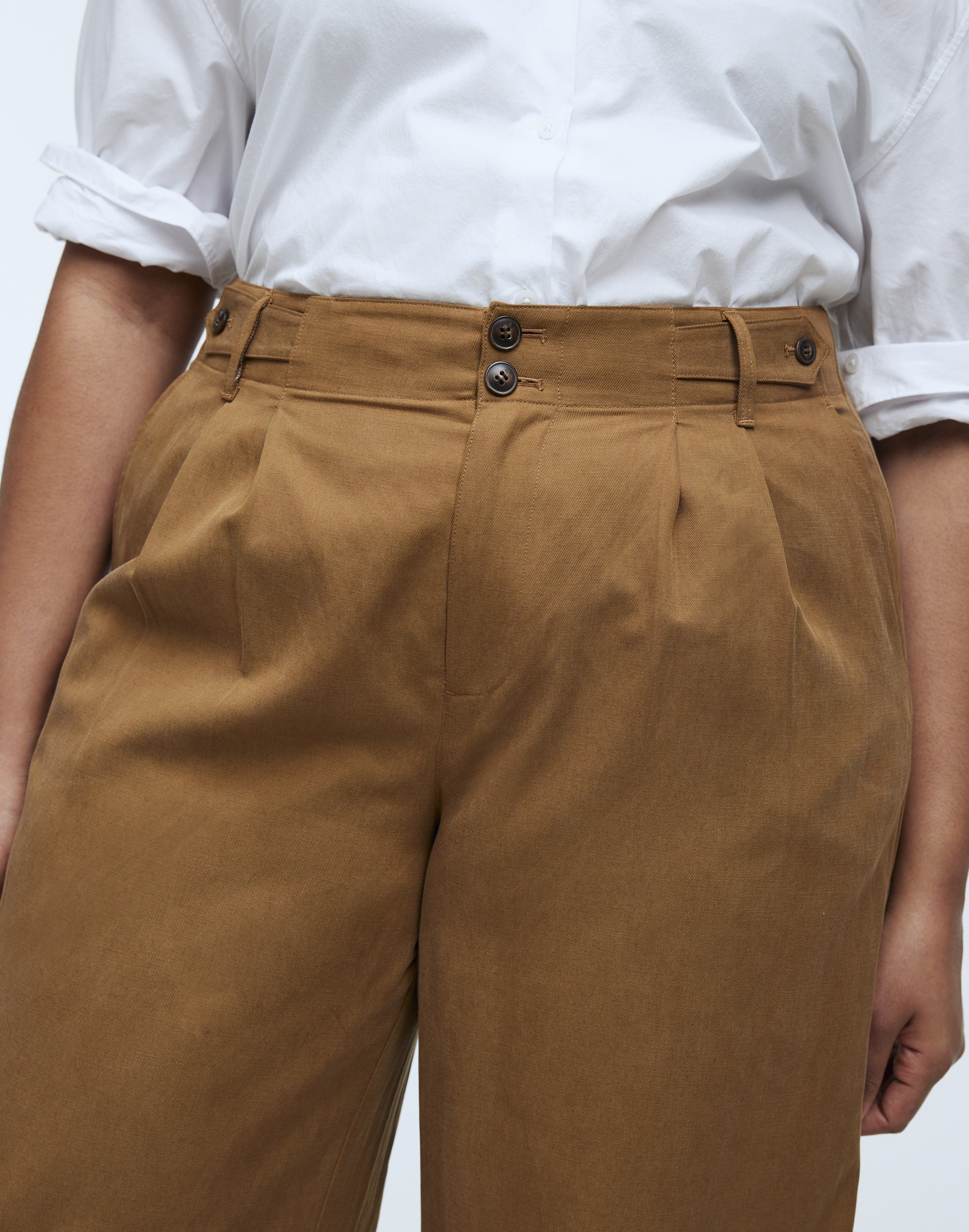 The Plus Curvy Harlow Wide-Leg Pant in Drapey Twill