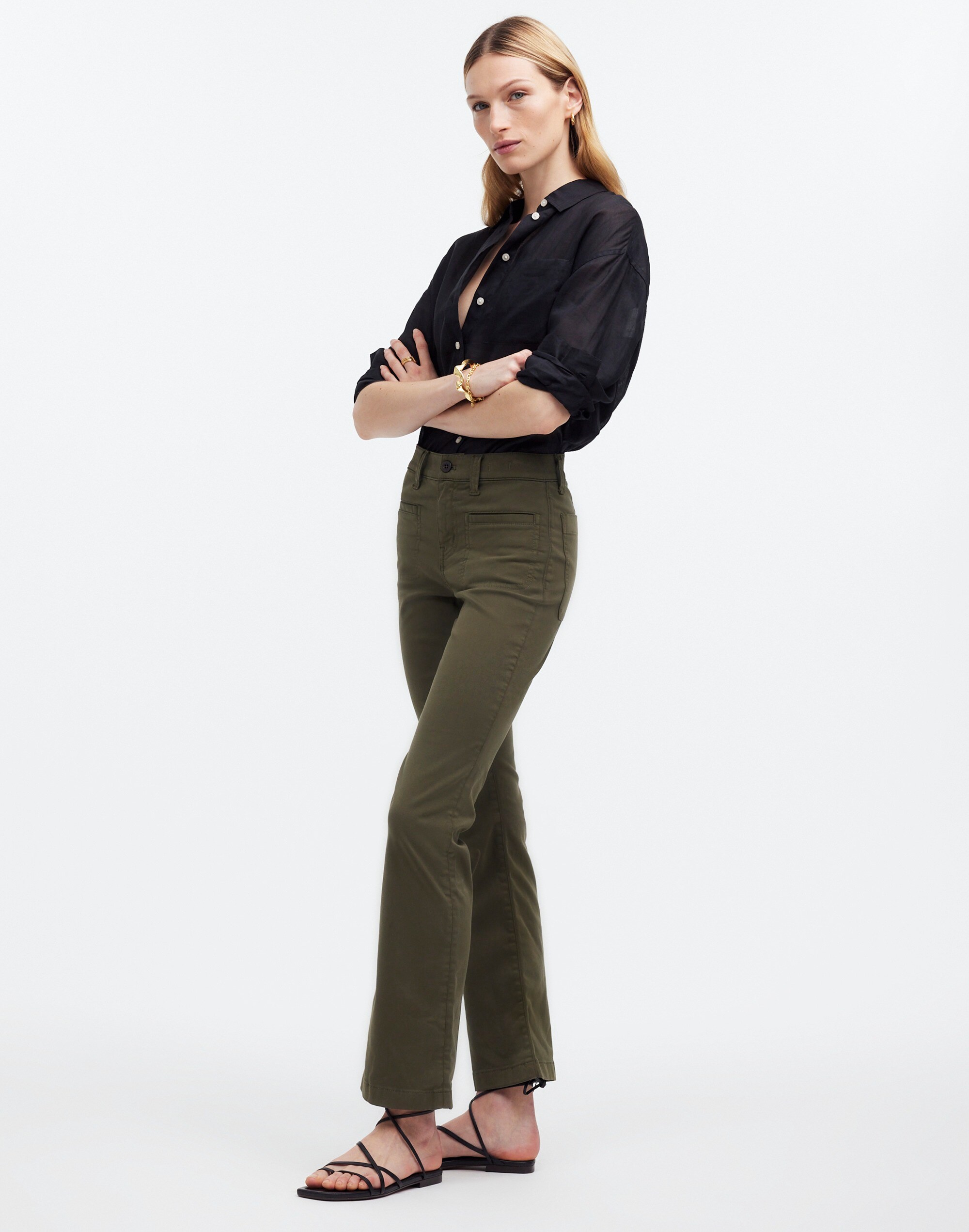 Kick Out Crop Pants in Garment-Dyed Sateen