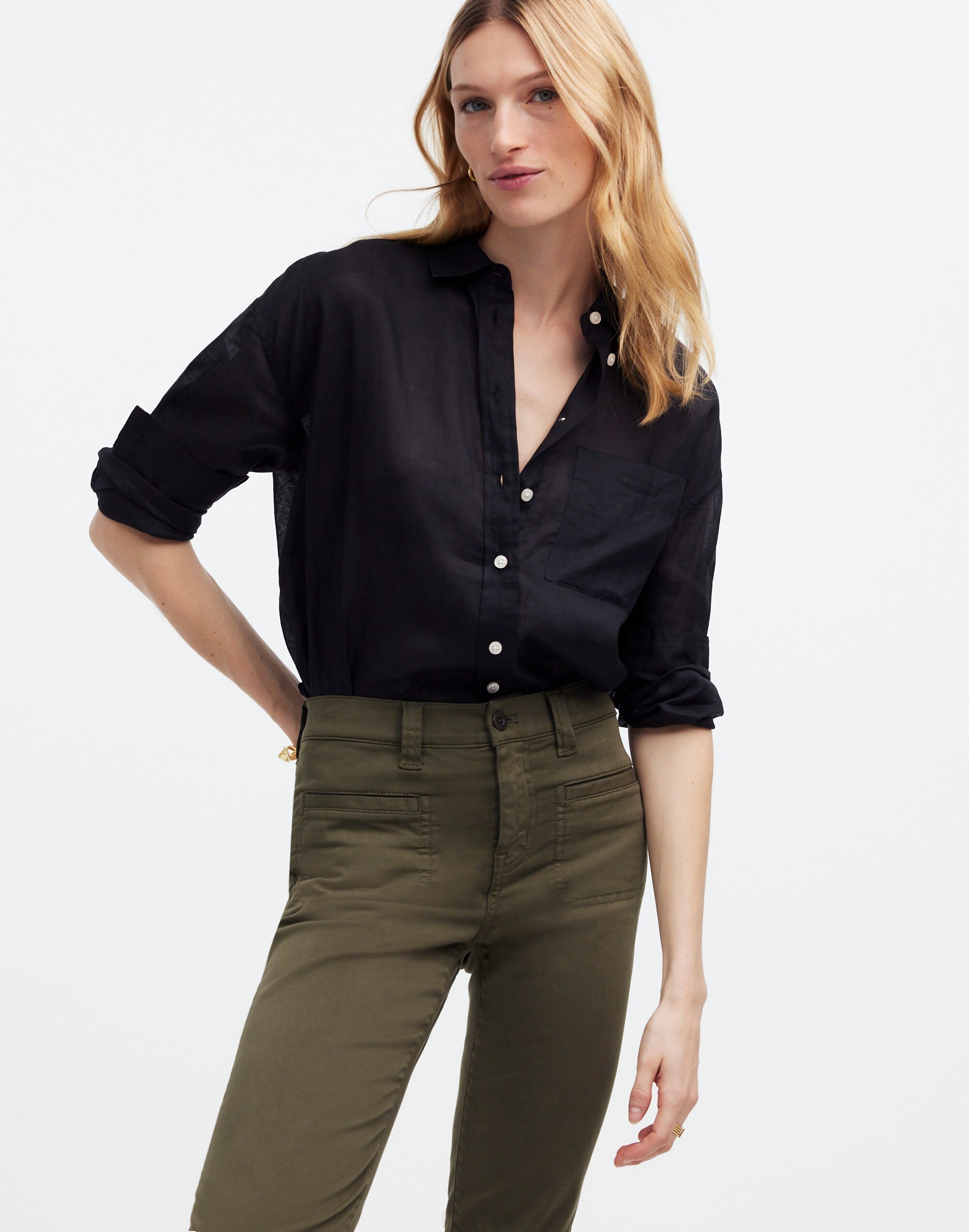 Kick Out Crop Pants in Garment-Dyed Sateen