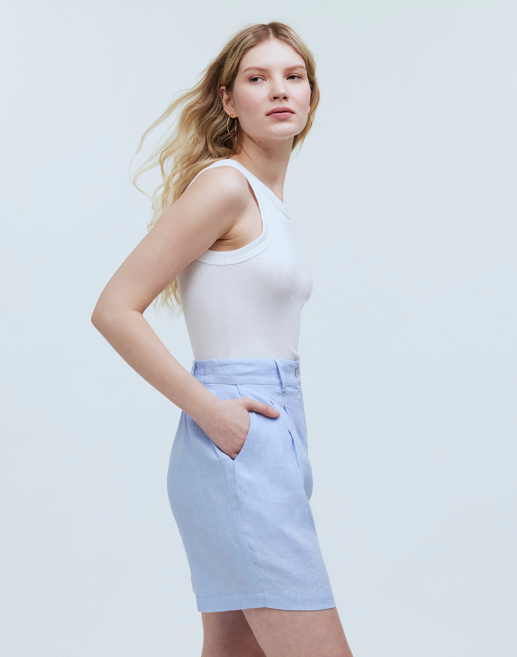 Donni Linen Pleated Shorts