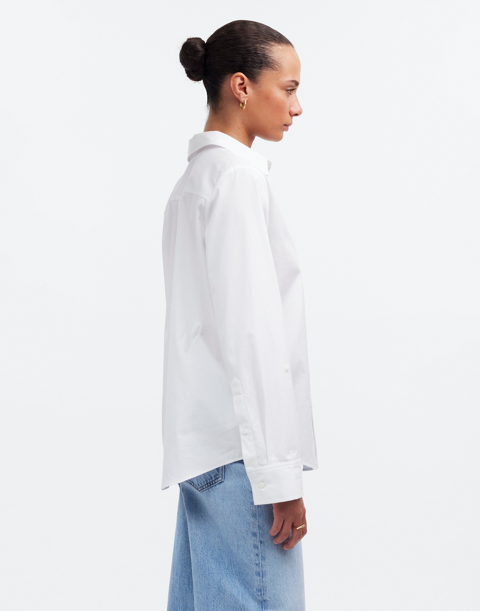 Relaxed Button-Front Shirt in Poplin