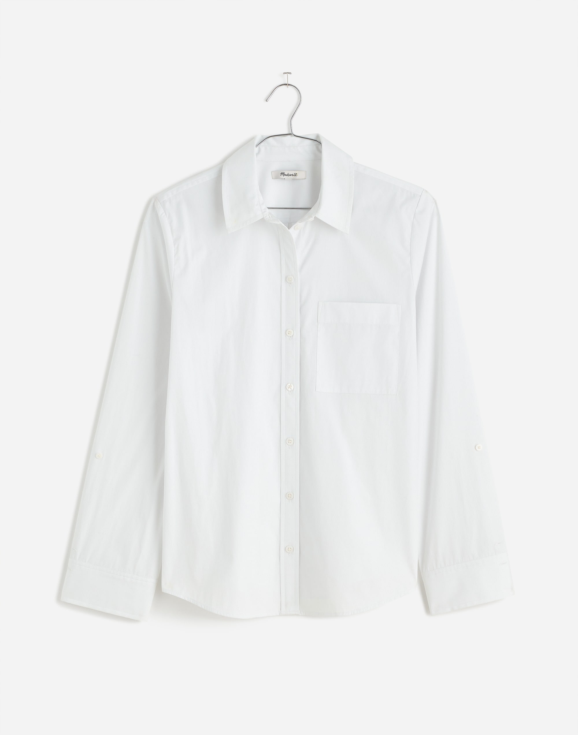 Relaxed Button-Front Shirt in Poplin