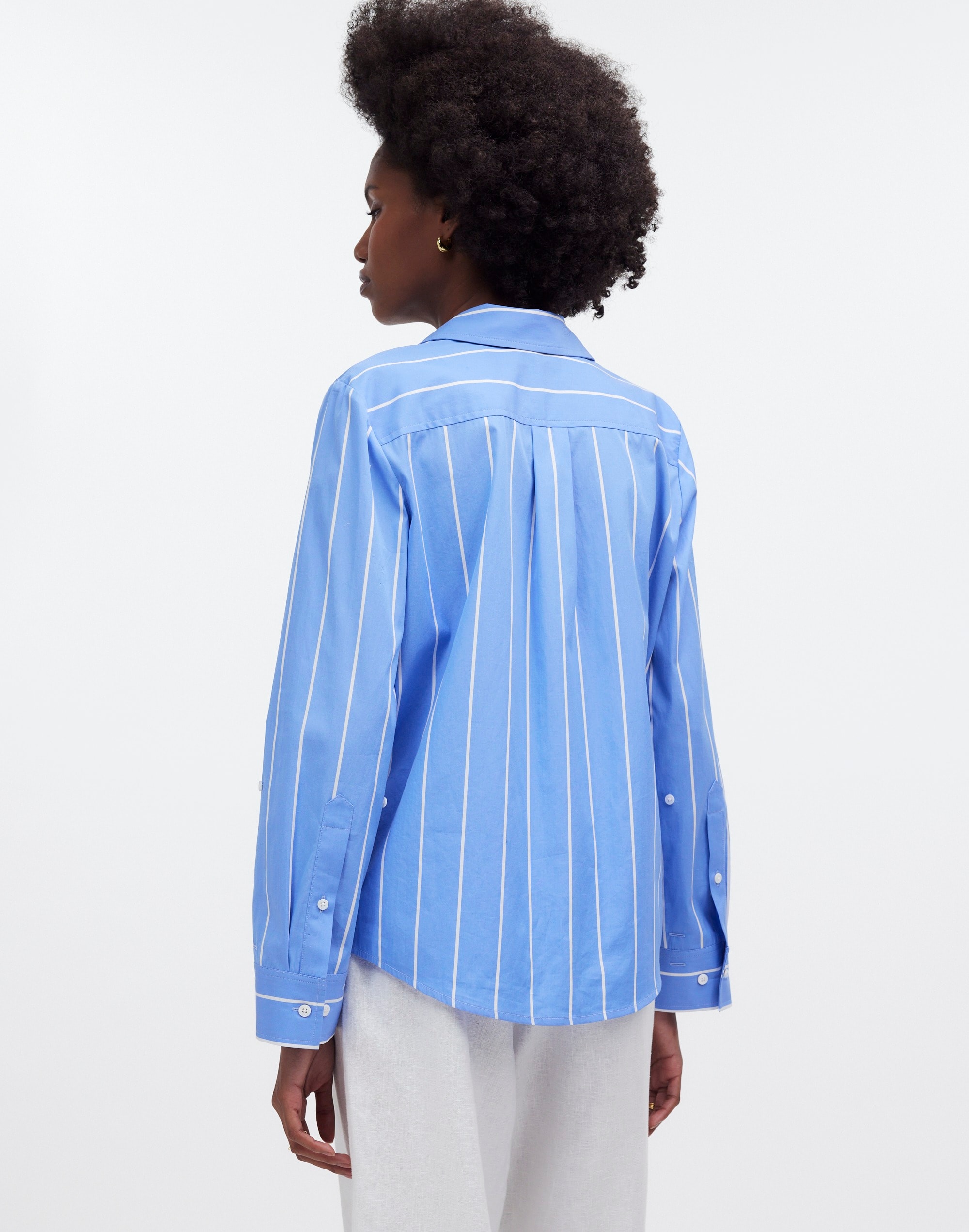Relaxed Button-Front Shirt in Poplin
