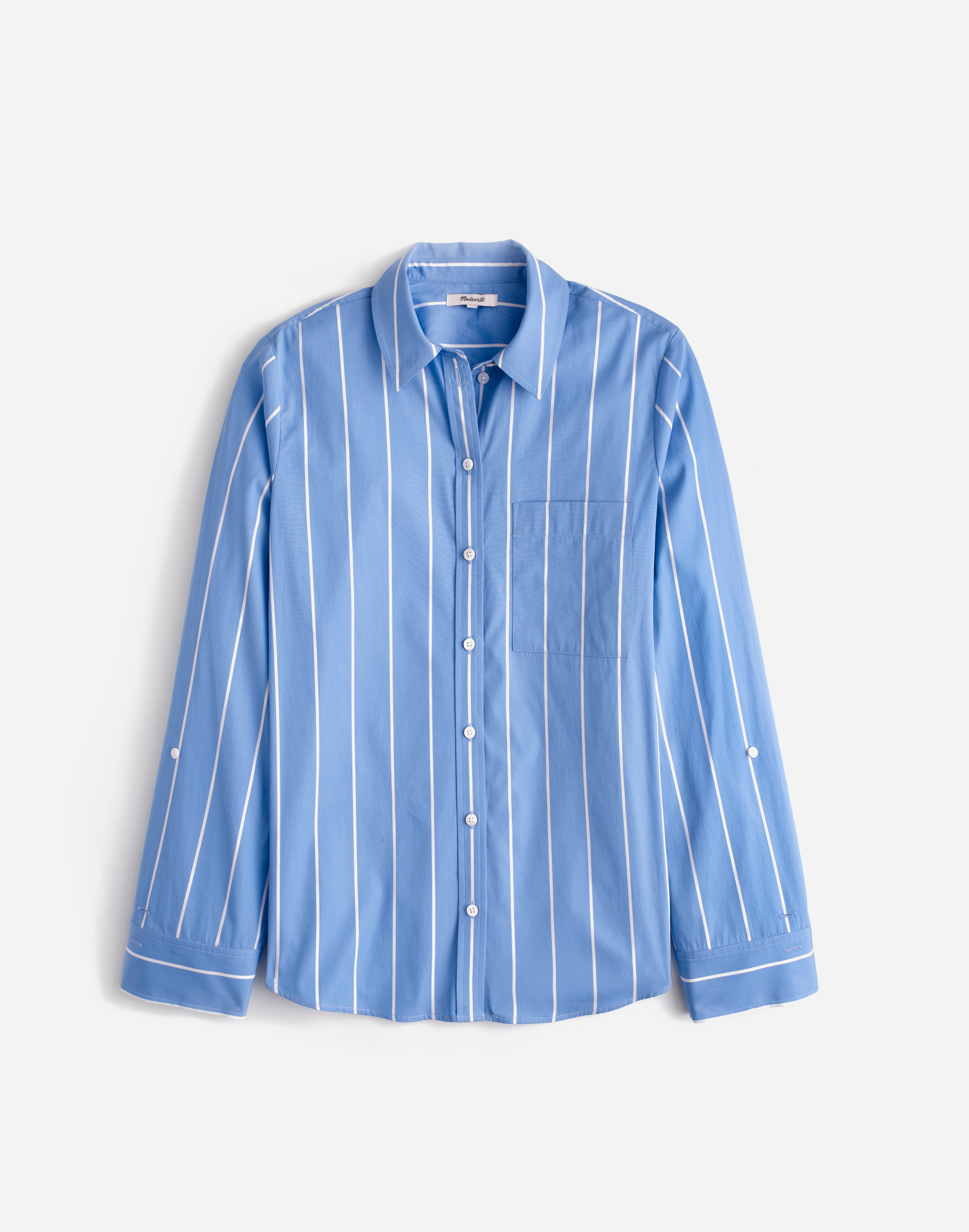 Relaxed Button-Front Shirt in Poplin