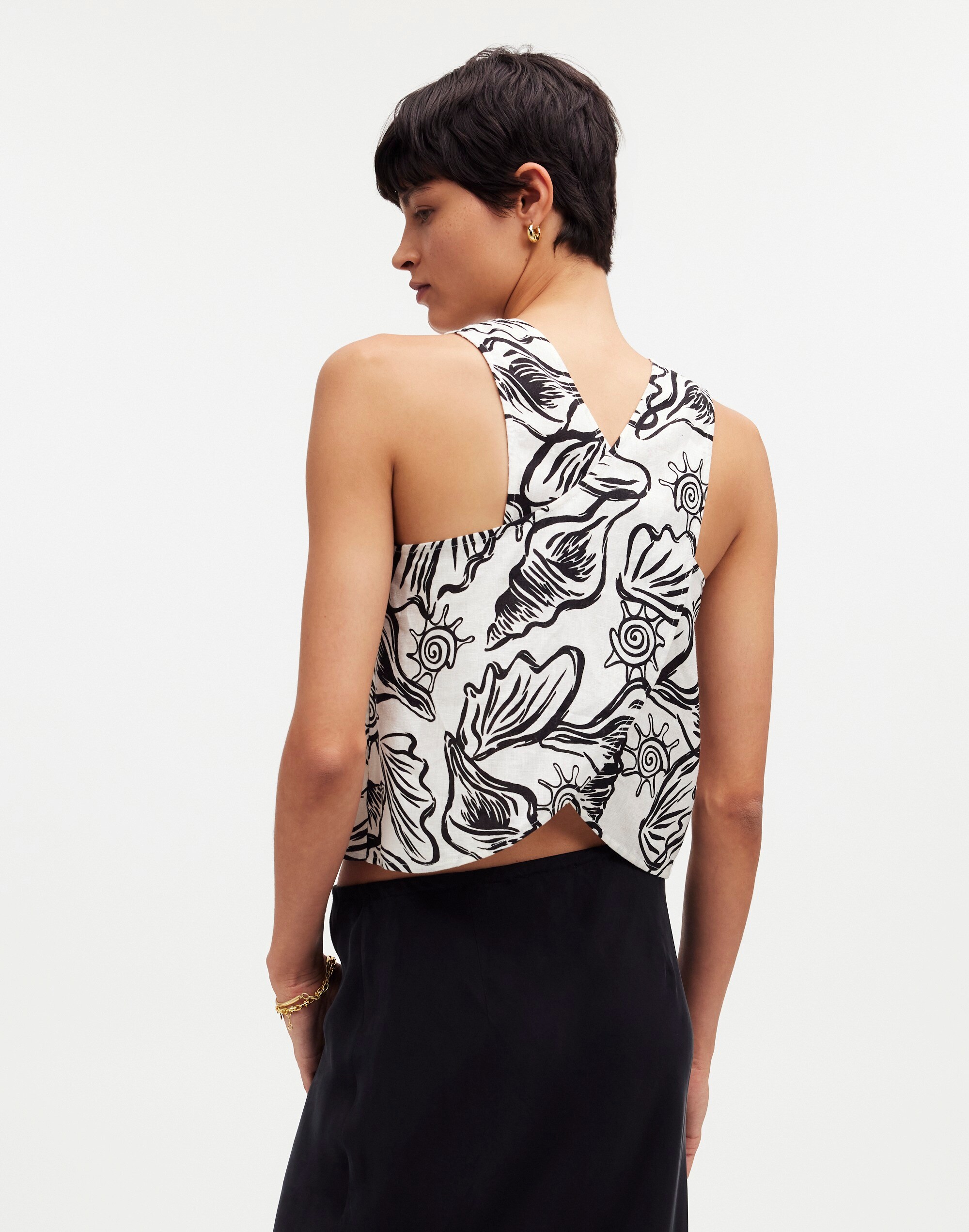 Cross-Back Sleeveless Top in 100% Linen | Madewell