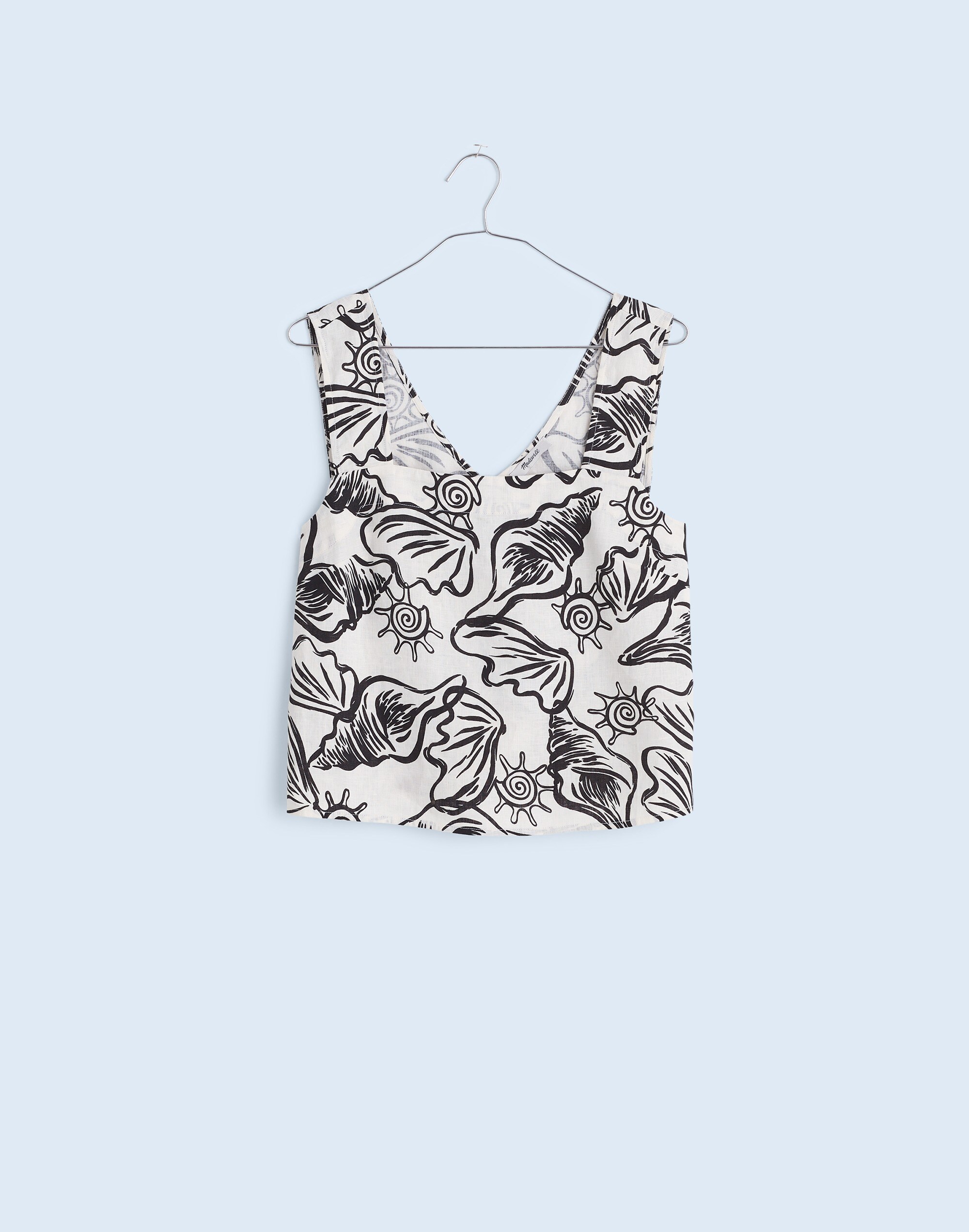 Cross-Back Sleeveless Top in 100% Linen