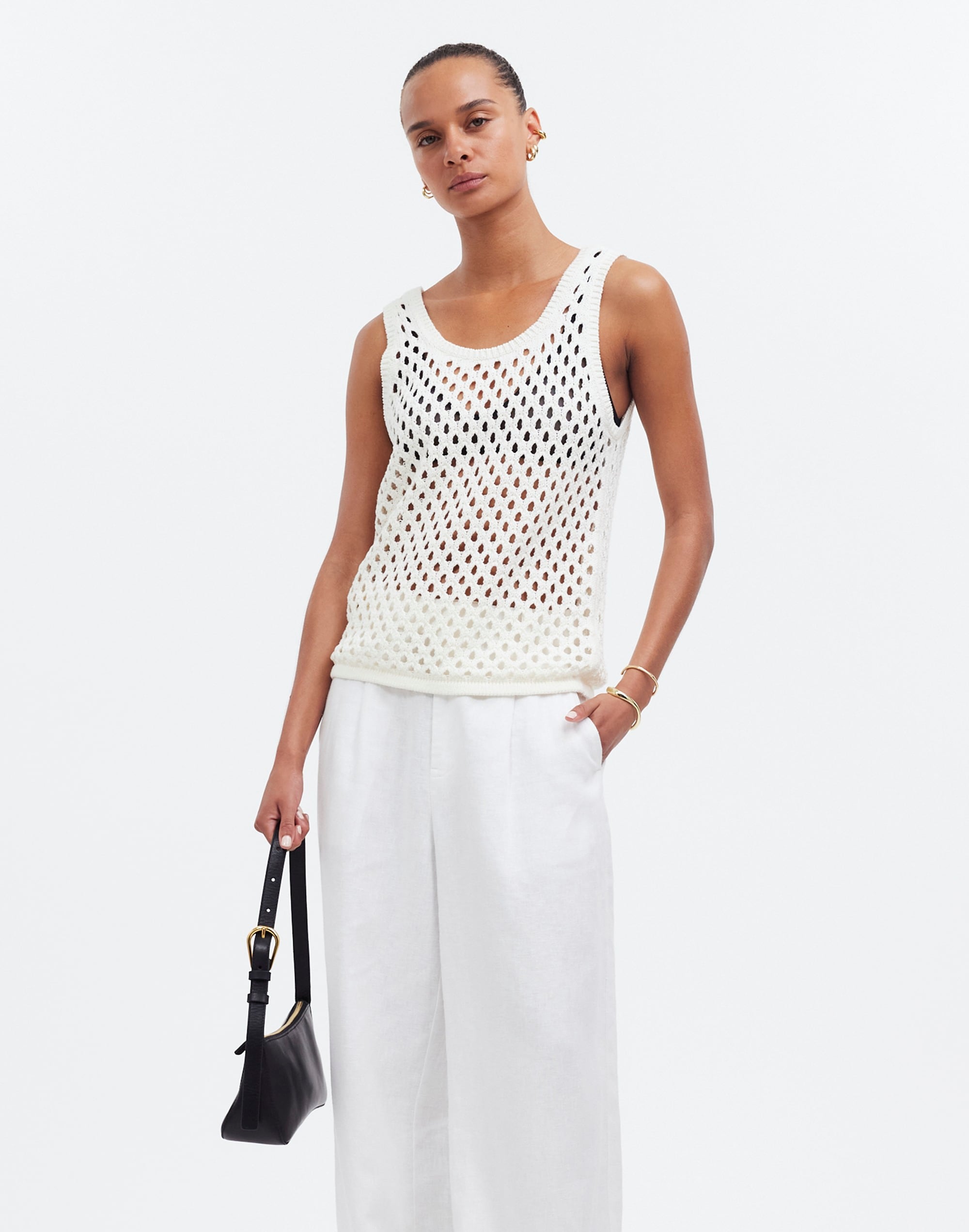 Open-Stitch Sweater Tank