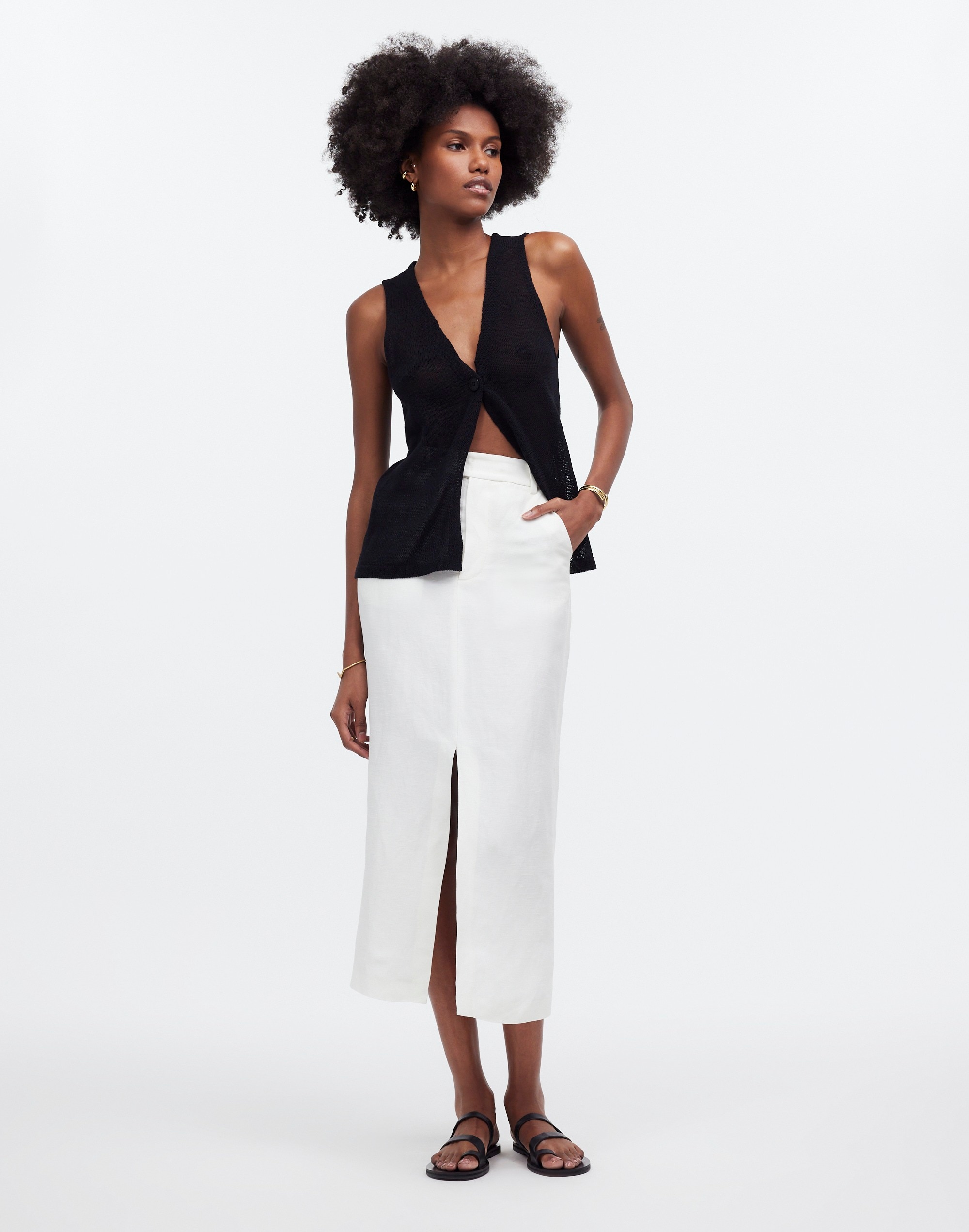 column midi skirt