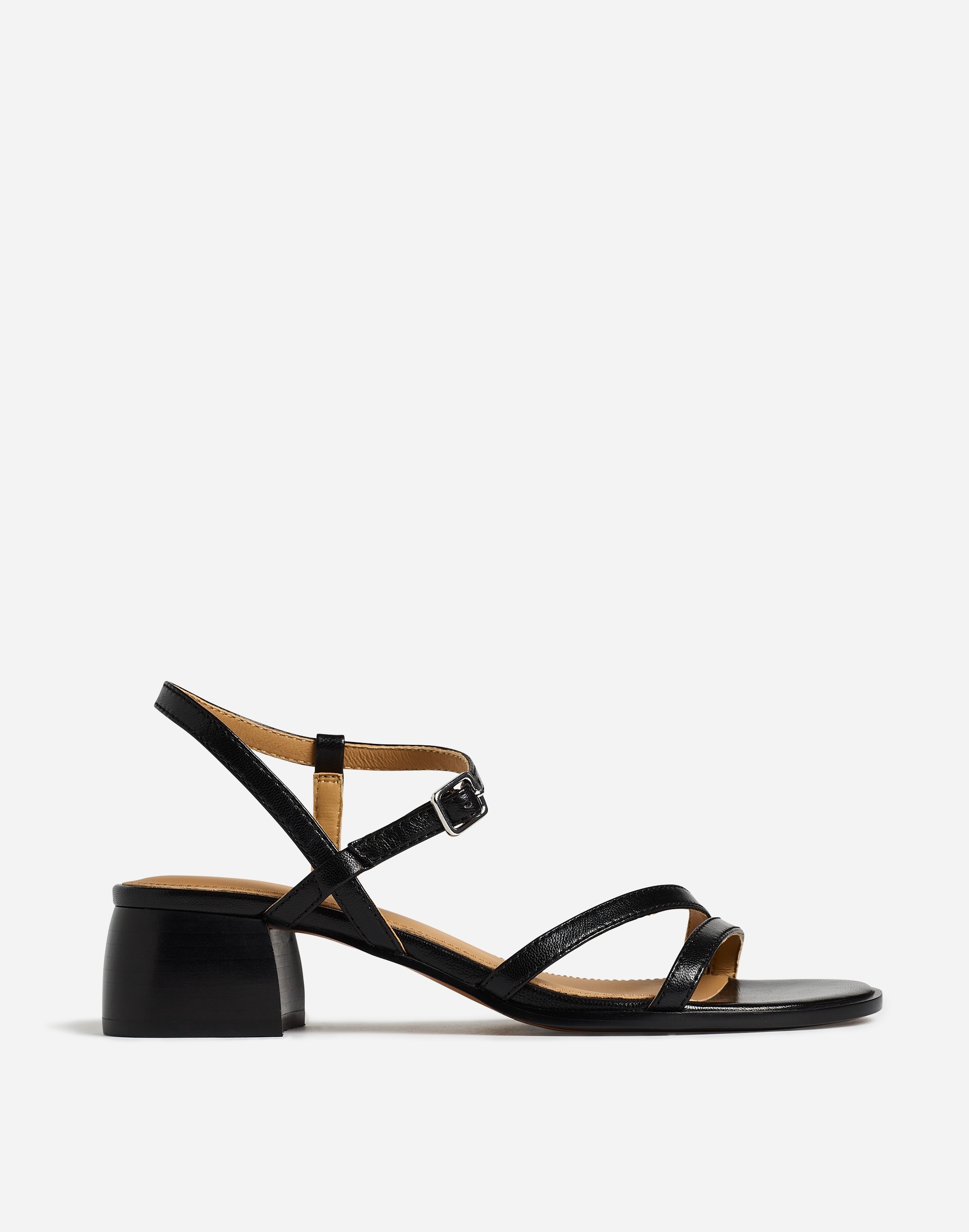 The Gwenn Block-Heel Sandal in true black image 2