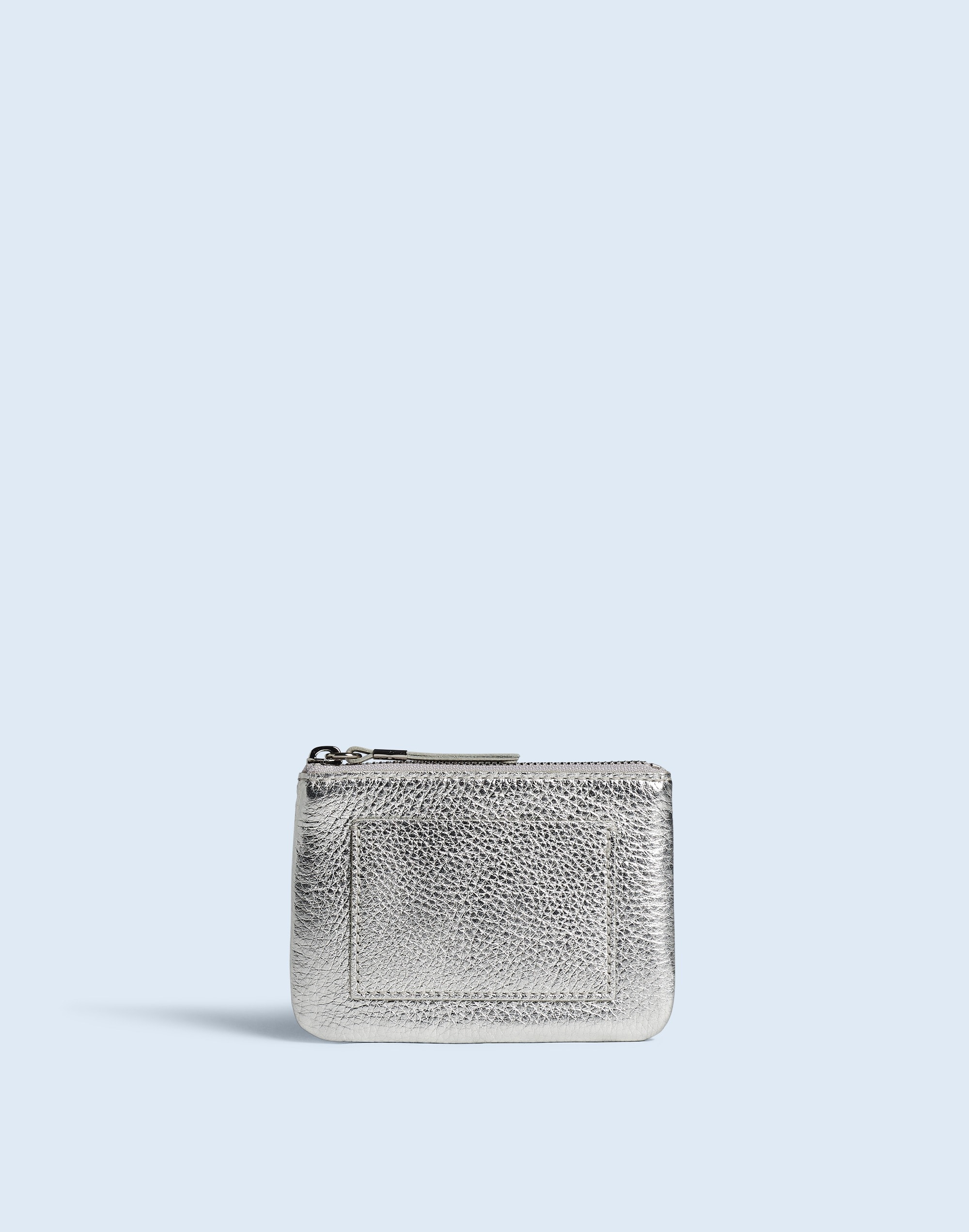 The Small Travel Zip Pouch in Metallic Leather