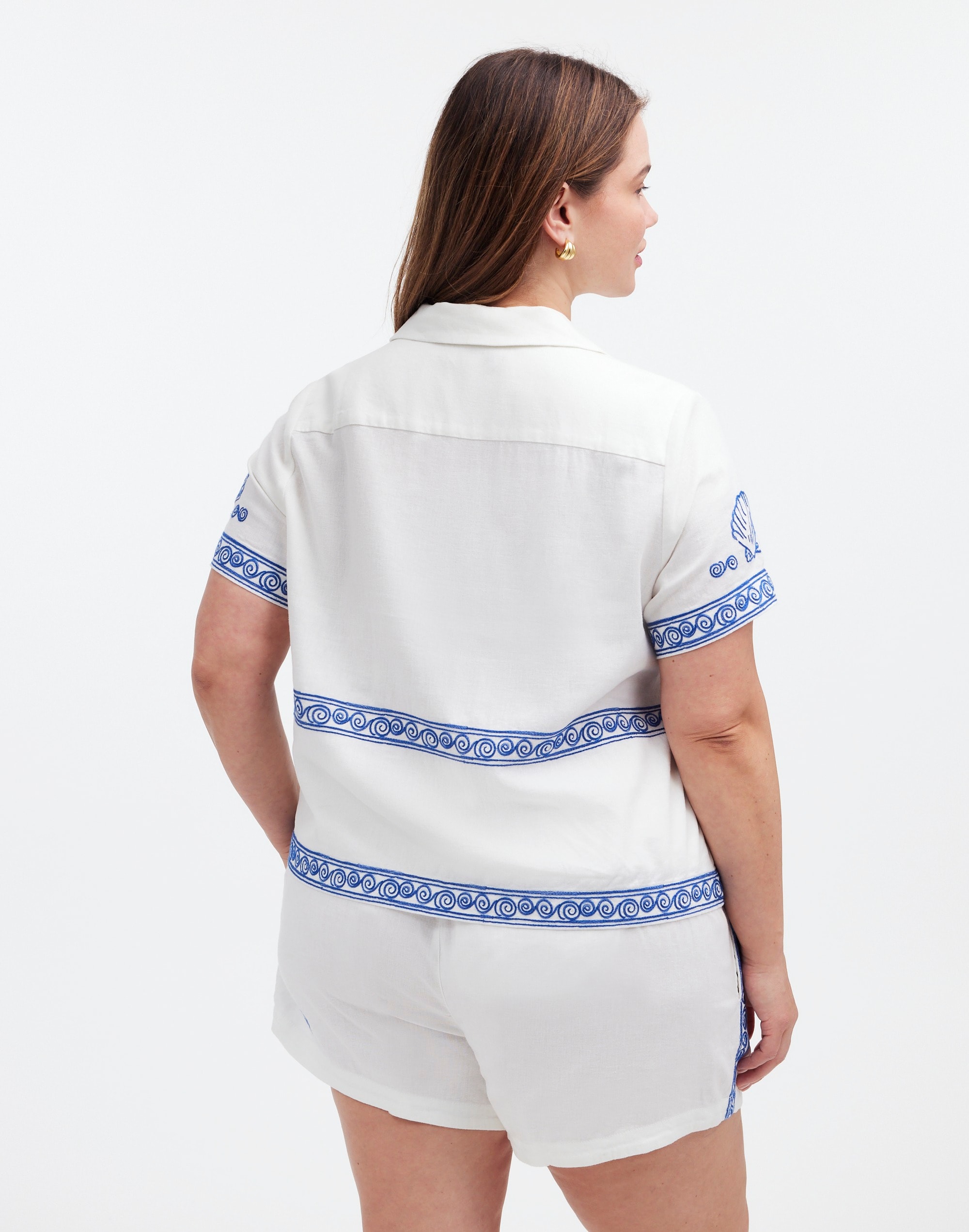 Madewell x Lisa Says Gah! Plus Embroidered Short-Sleeve Shirt