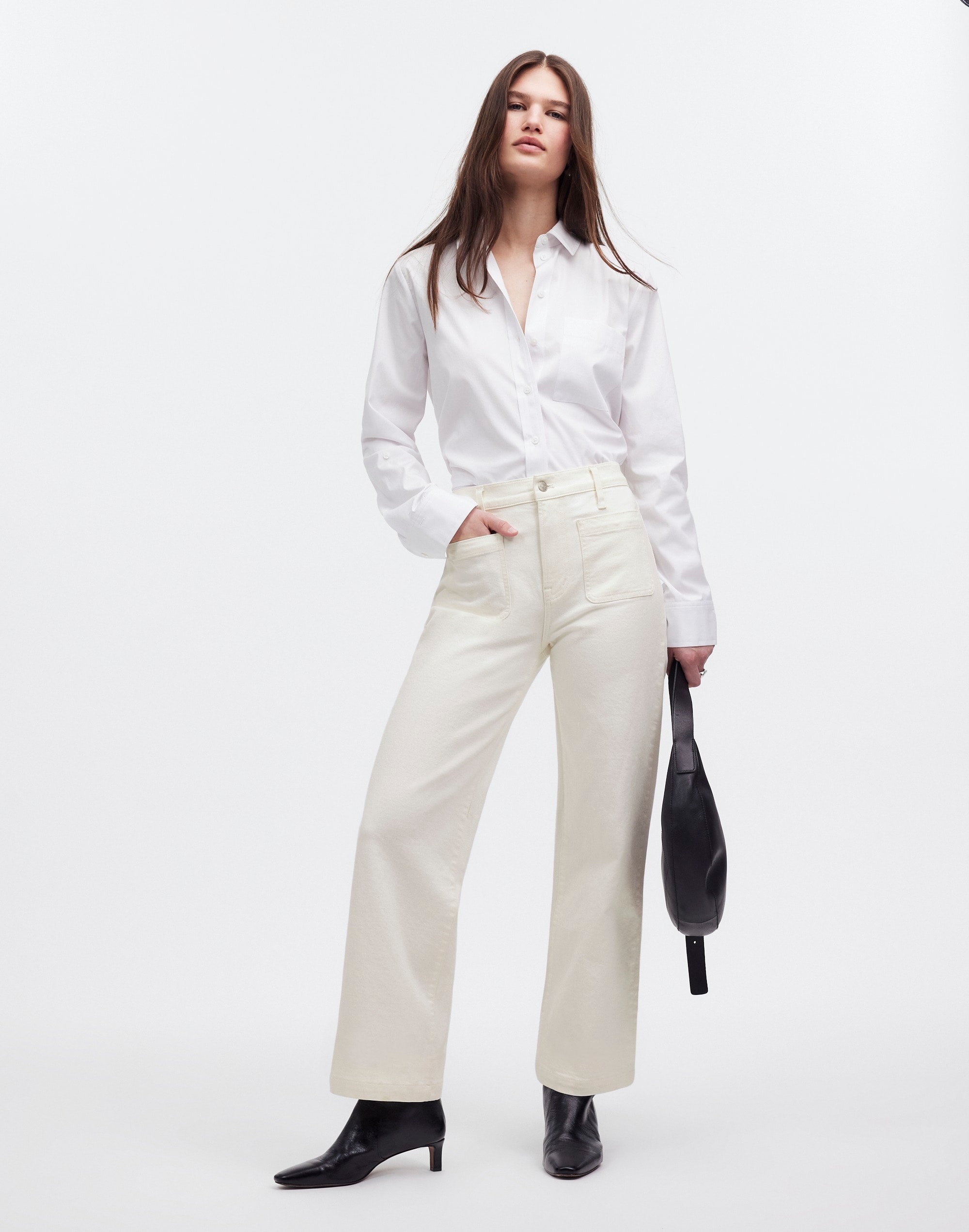 Mw The Perfect Vintage Wide-leg Jean In Tile White