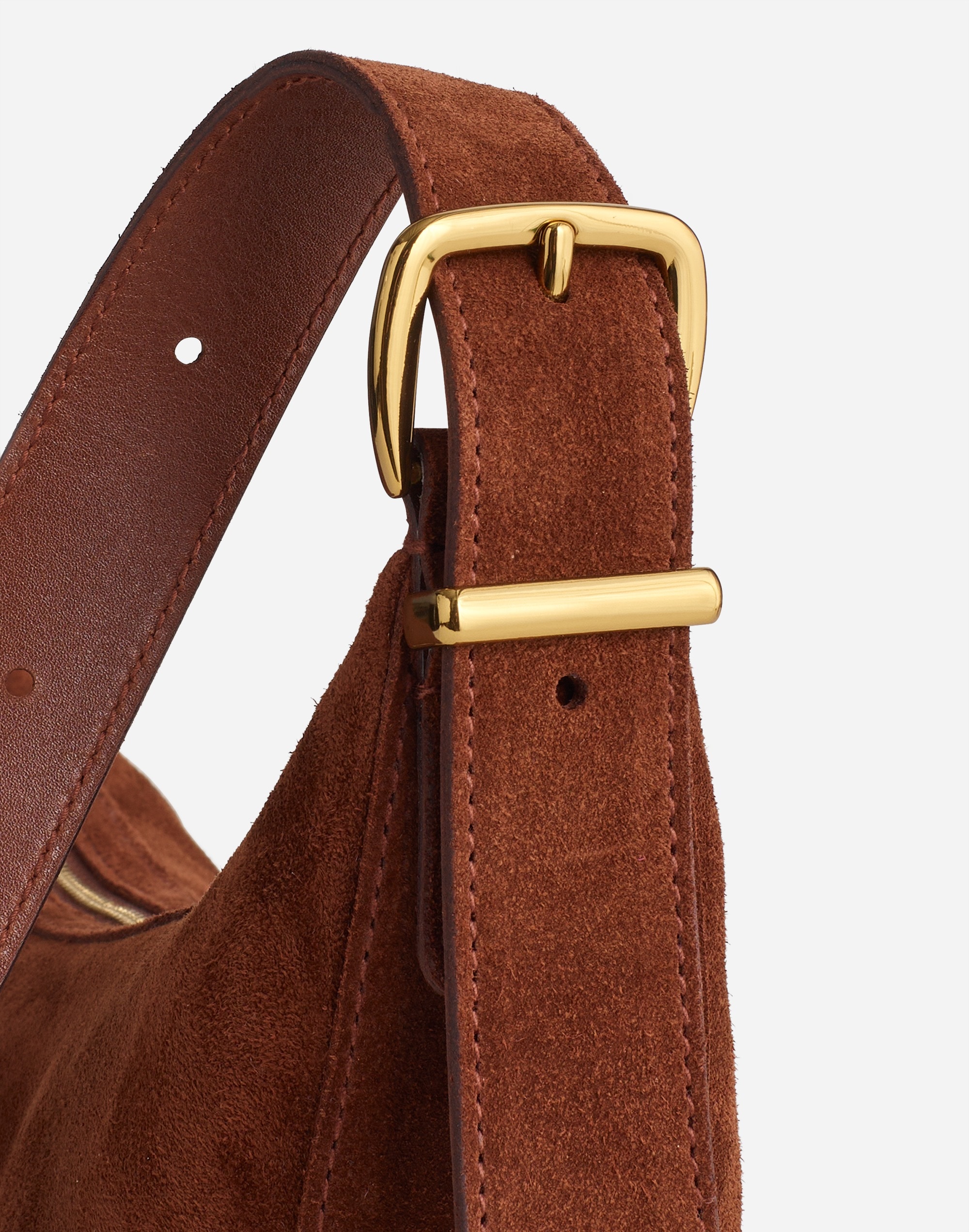 The Essential Sling Crossbody Bag in Suede in soft mahogany image 3