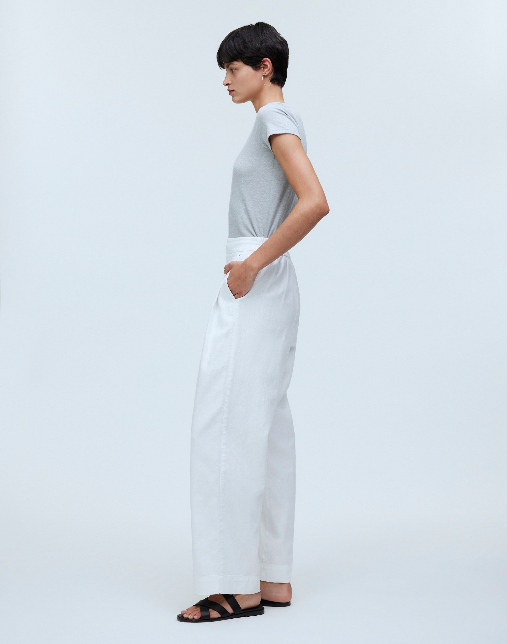 Pull-On Straight Crop Pant