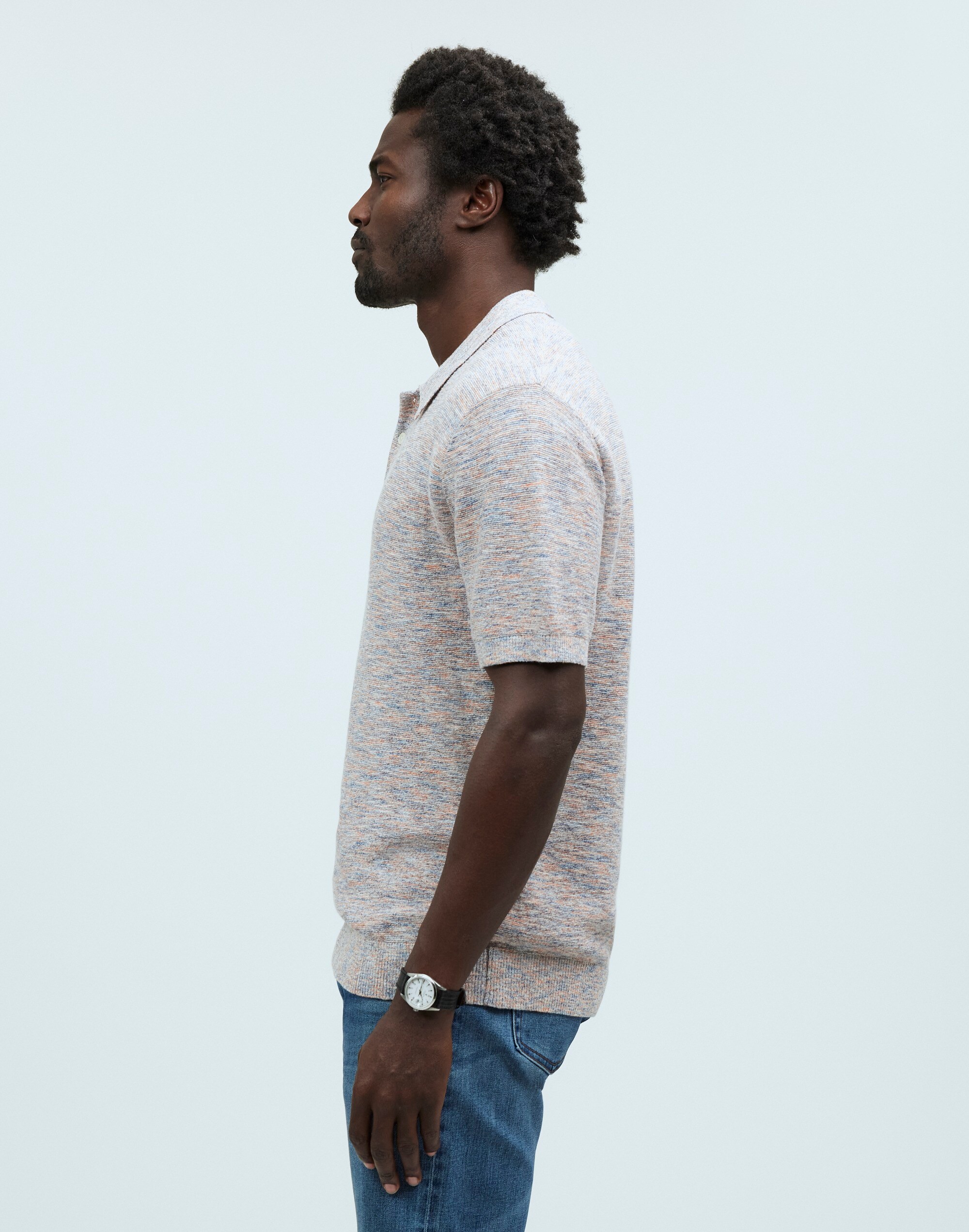 Space-Dyed Sweater Polo
