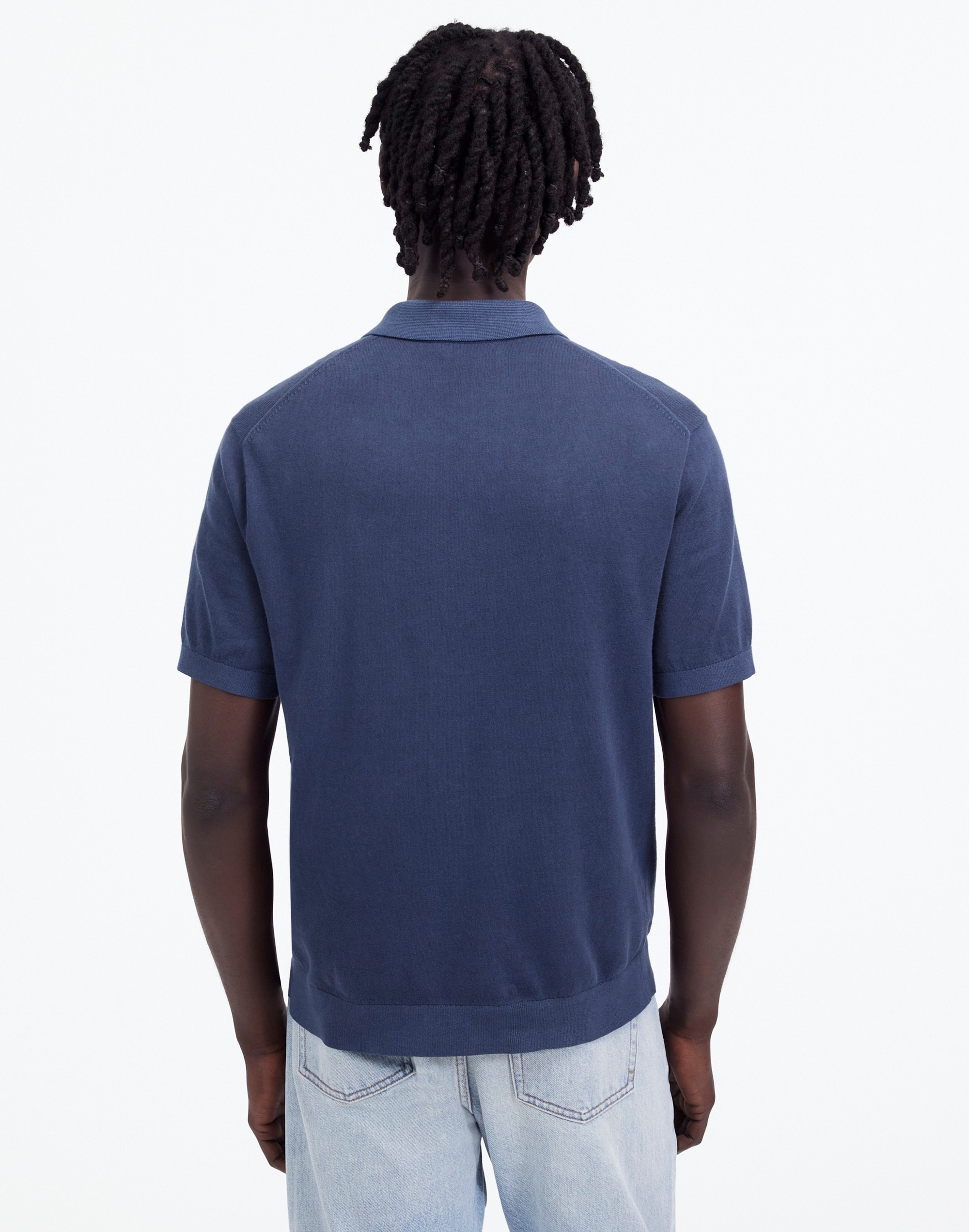 Three-Button Sweater Polo Shirt