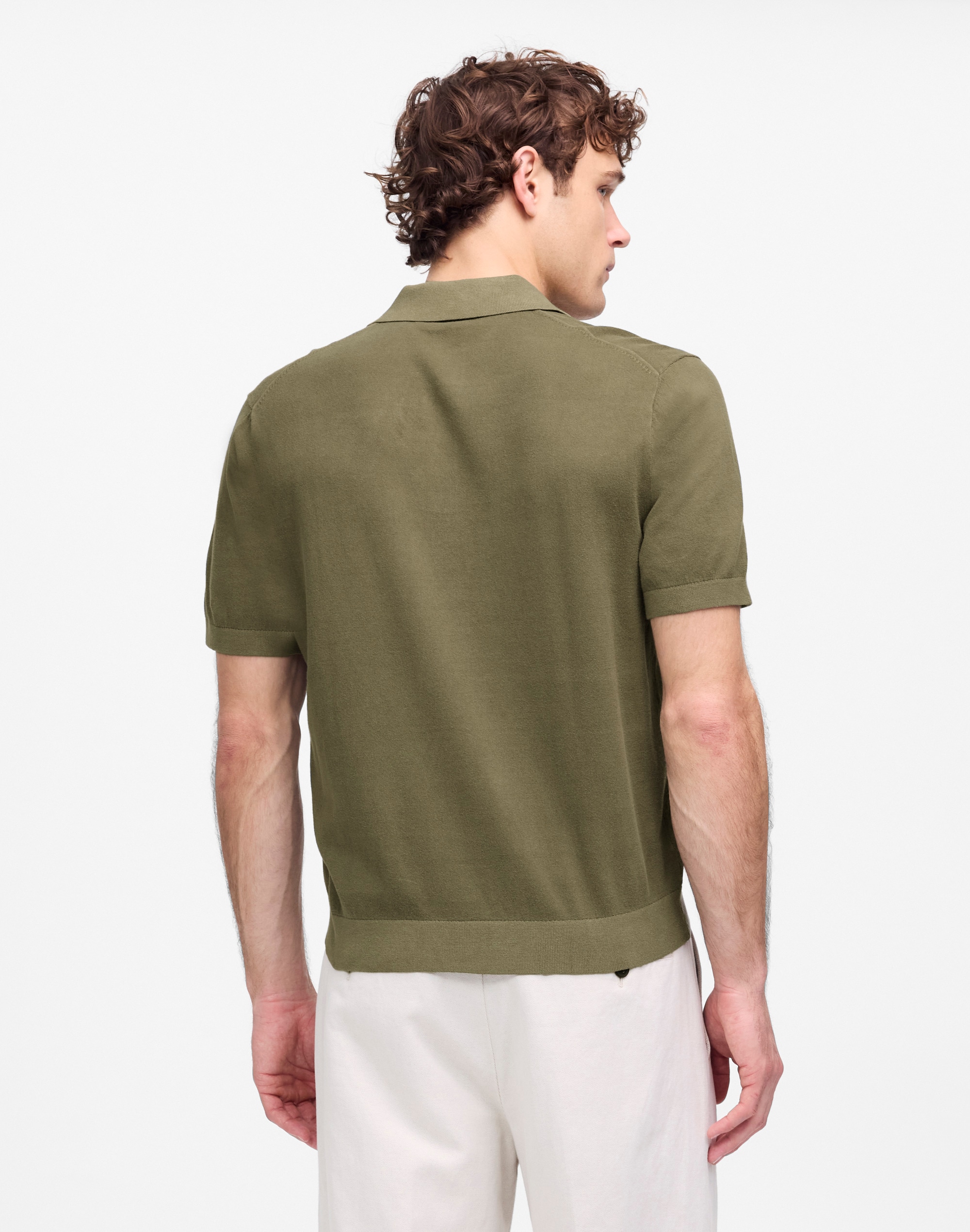 Three-Button Sweater Polo Shirt