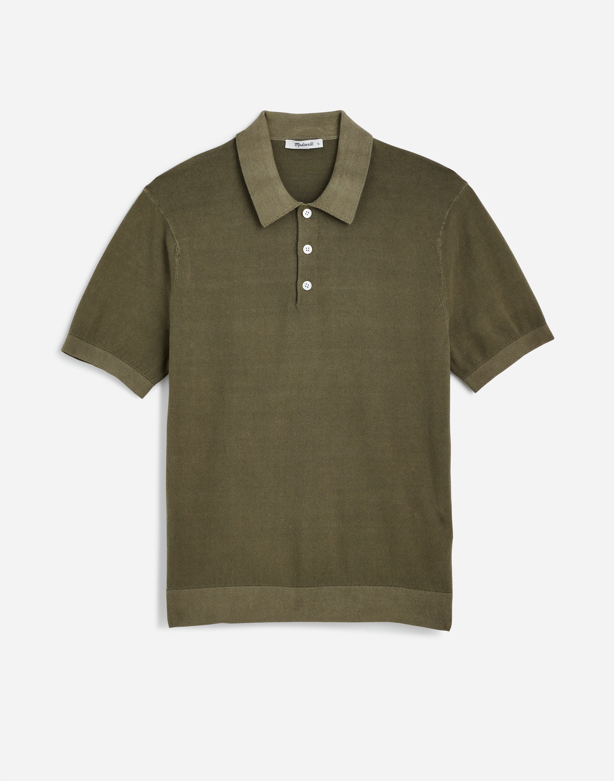Three-Button Sweater Polo Shirt