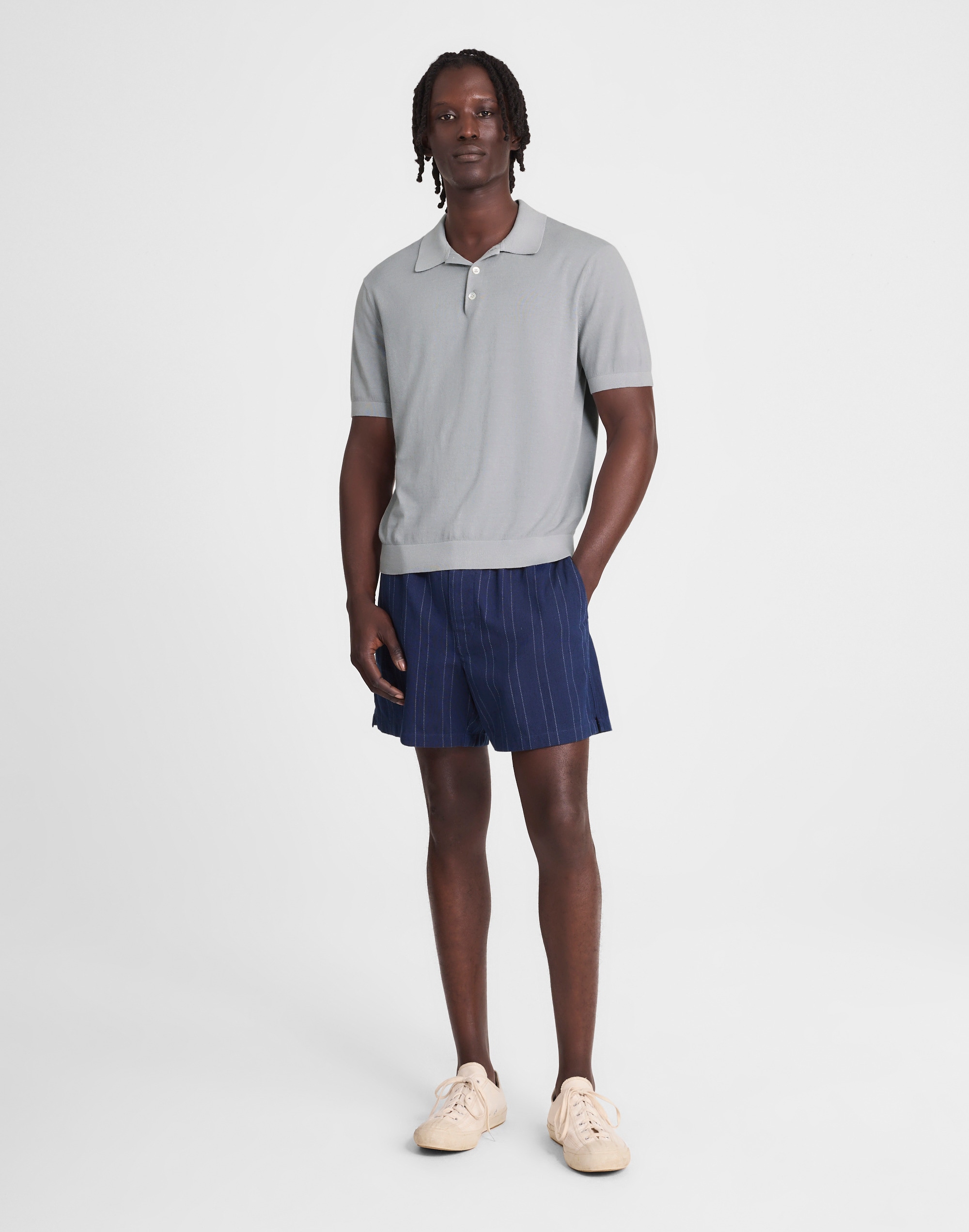 Three-Button Sweater Polo Shirt