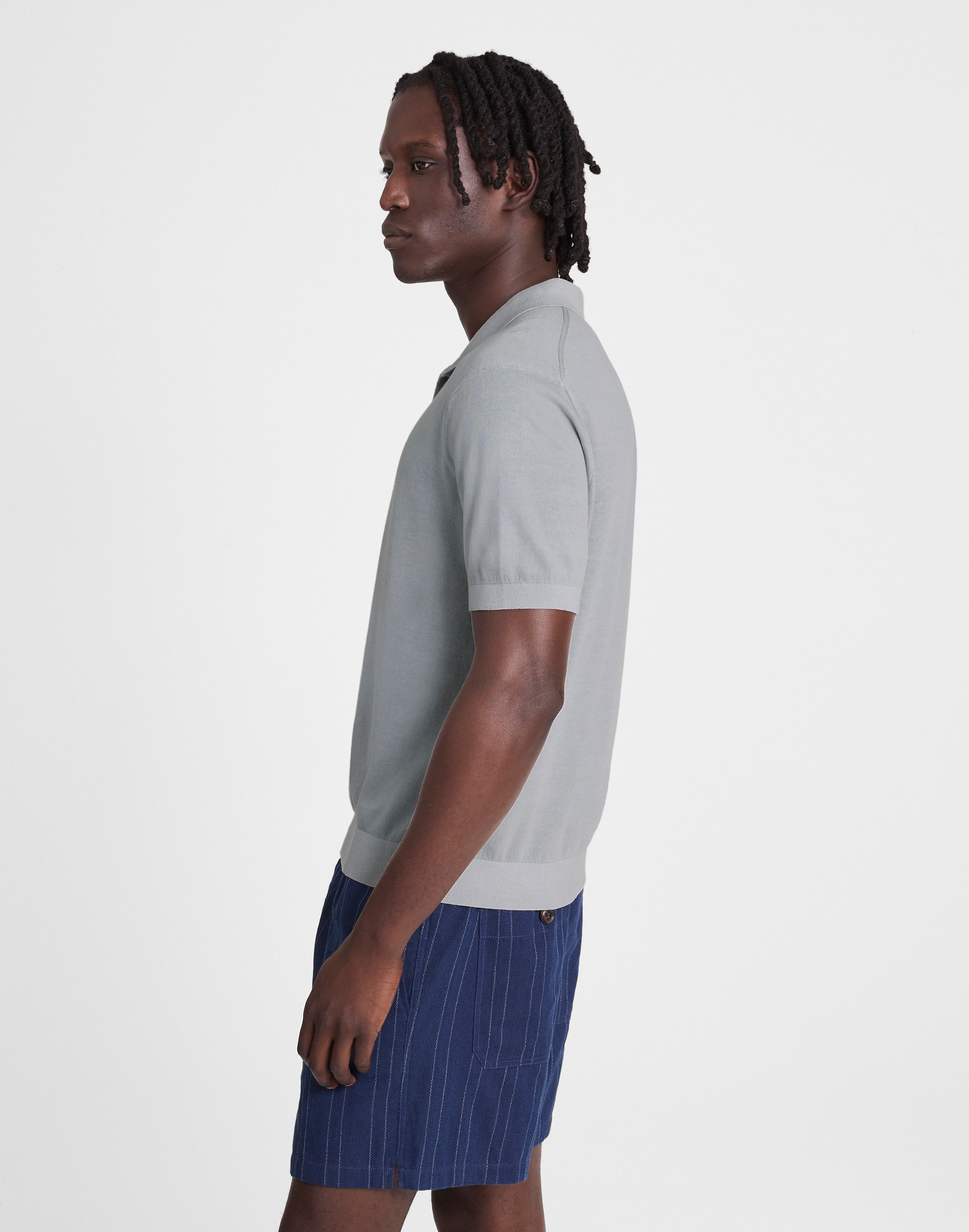 Three-Button Sweater Polo Shirt