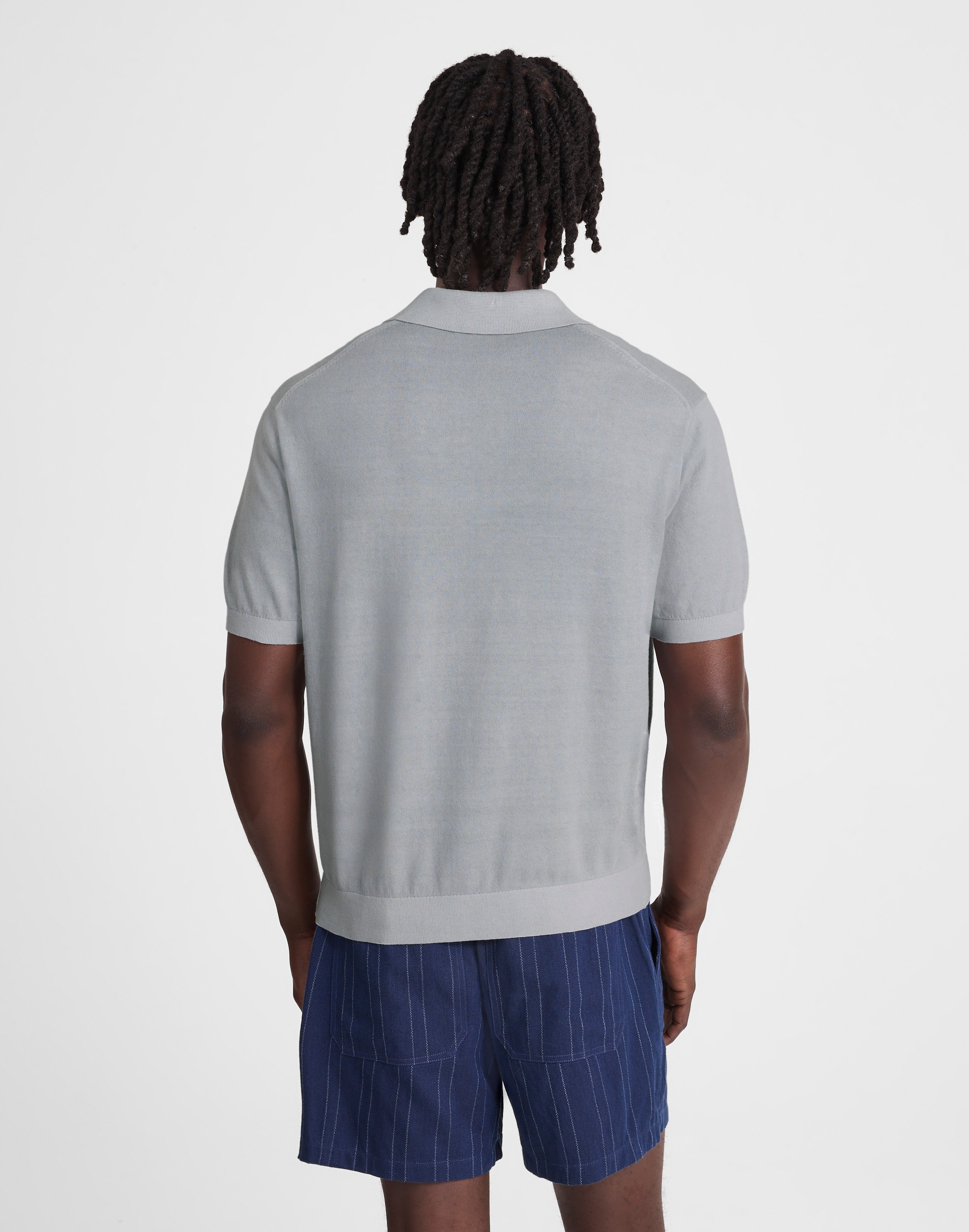 Three-Button Sweater Polo Shirt