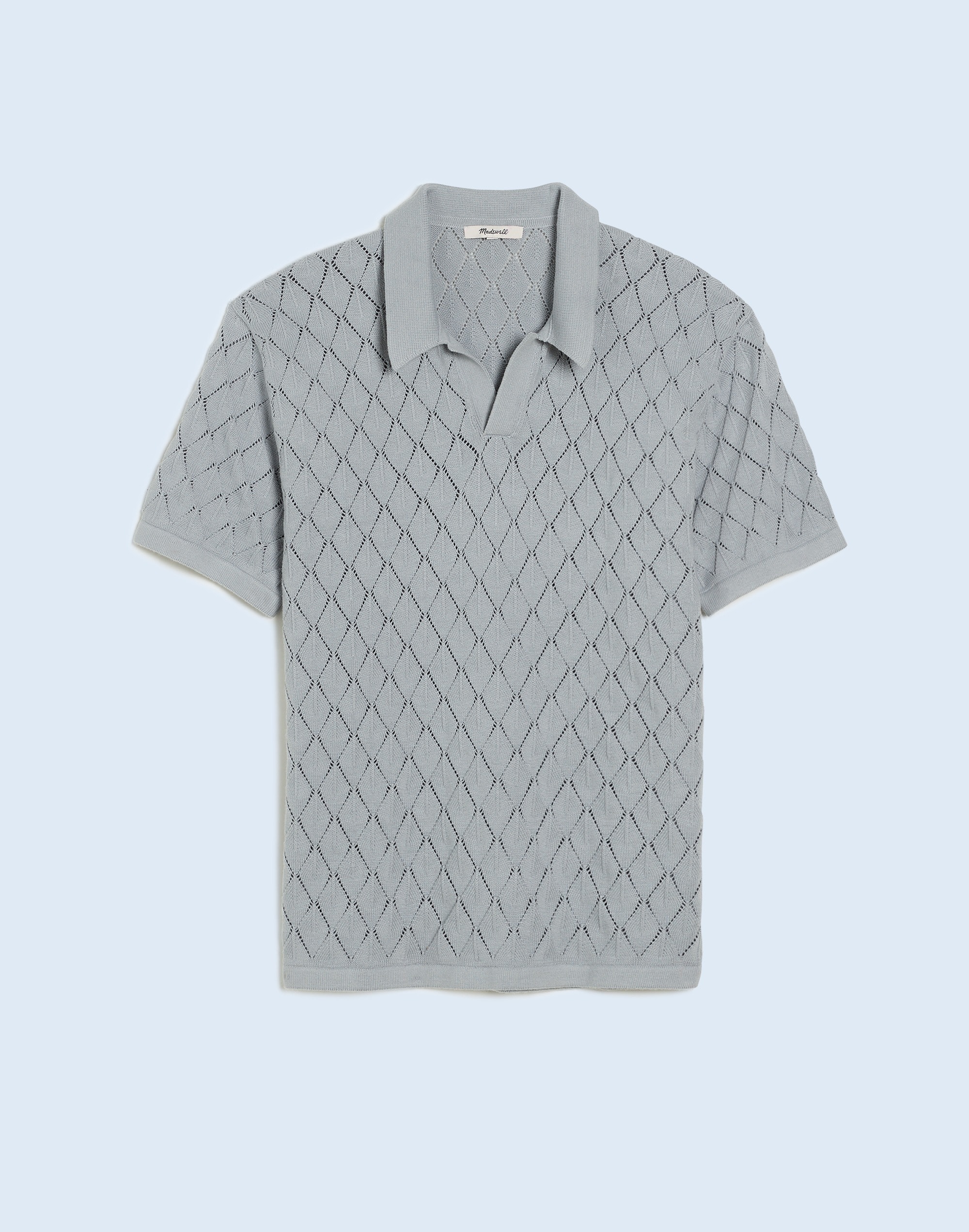 Cashmere Polo Collar Diamond Pattern Sweater