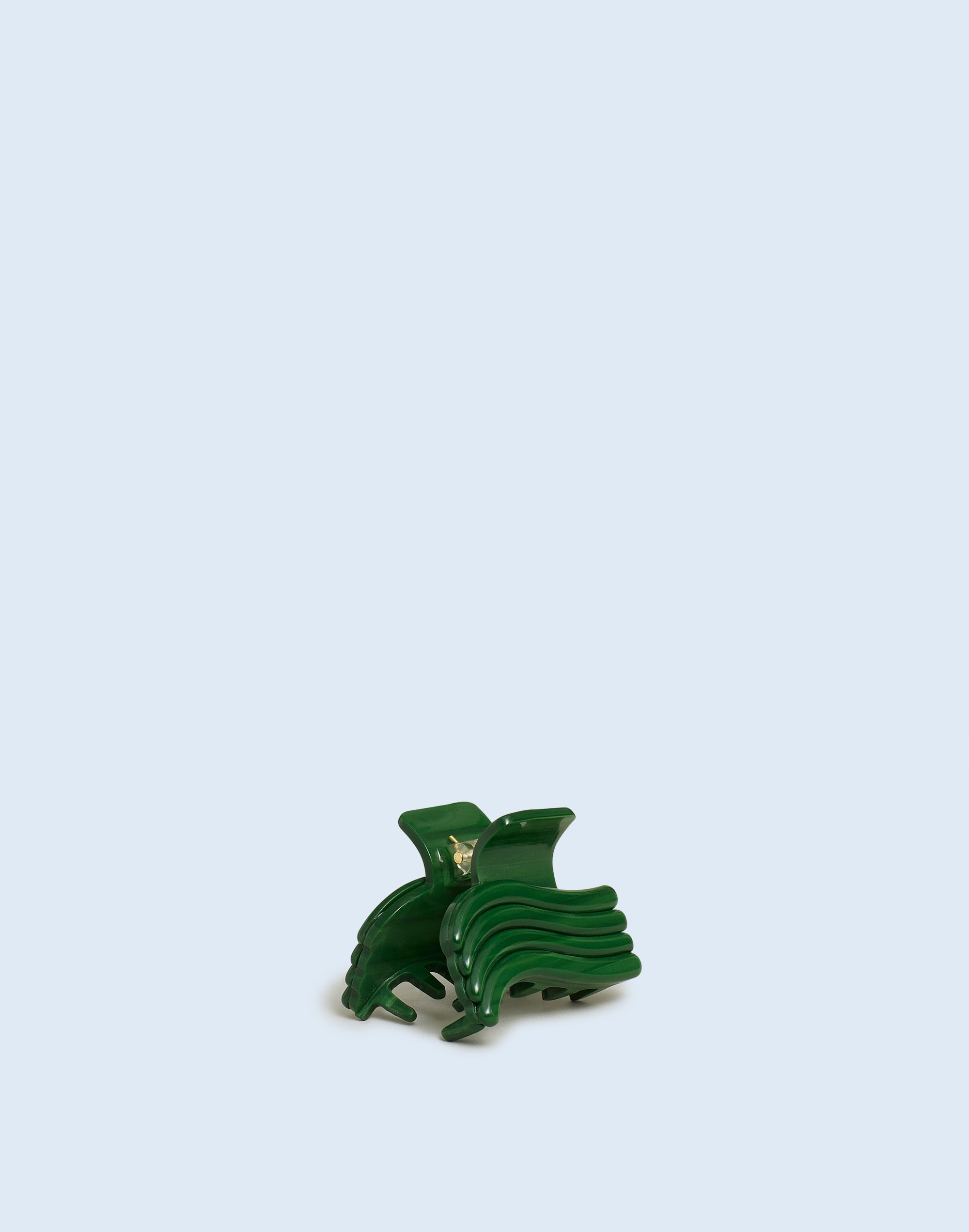 ribbed wavy mini claw hair clip
