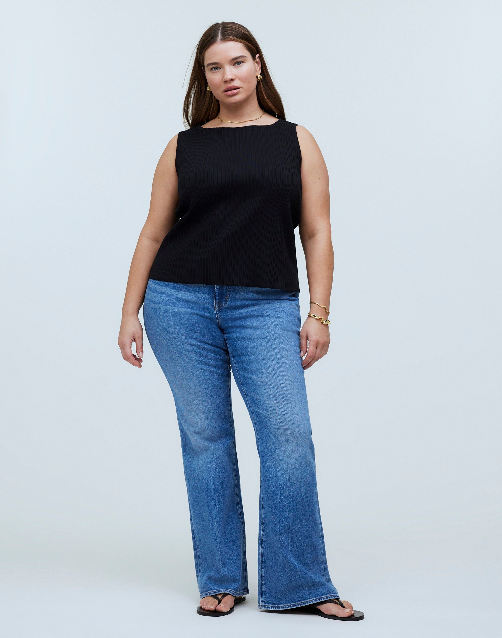 Plus Ribbed Boatneck Tank