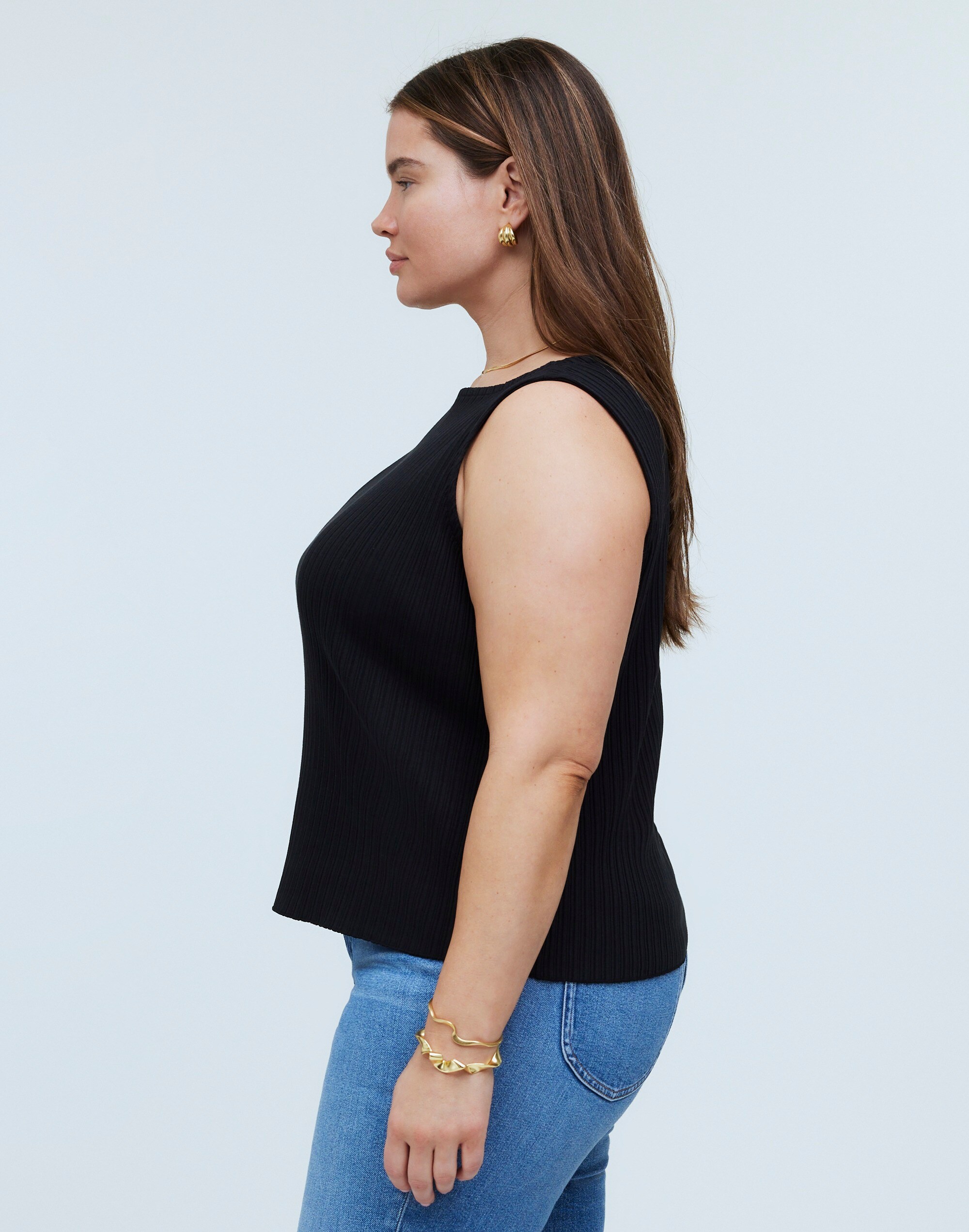 Plus Ribbed Boatneck Tank