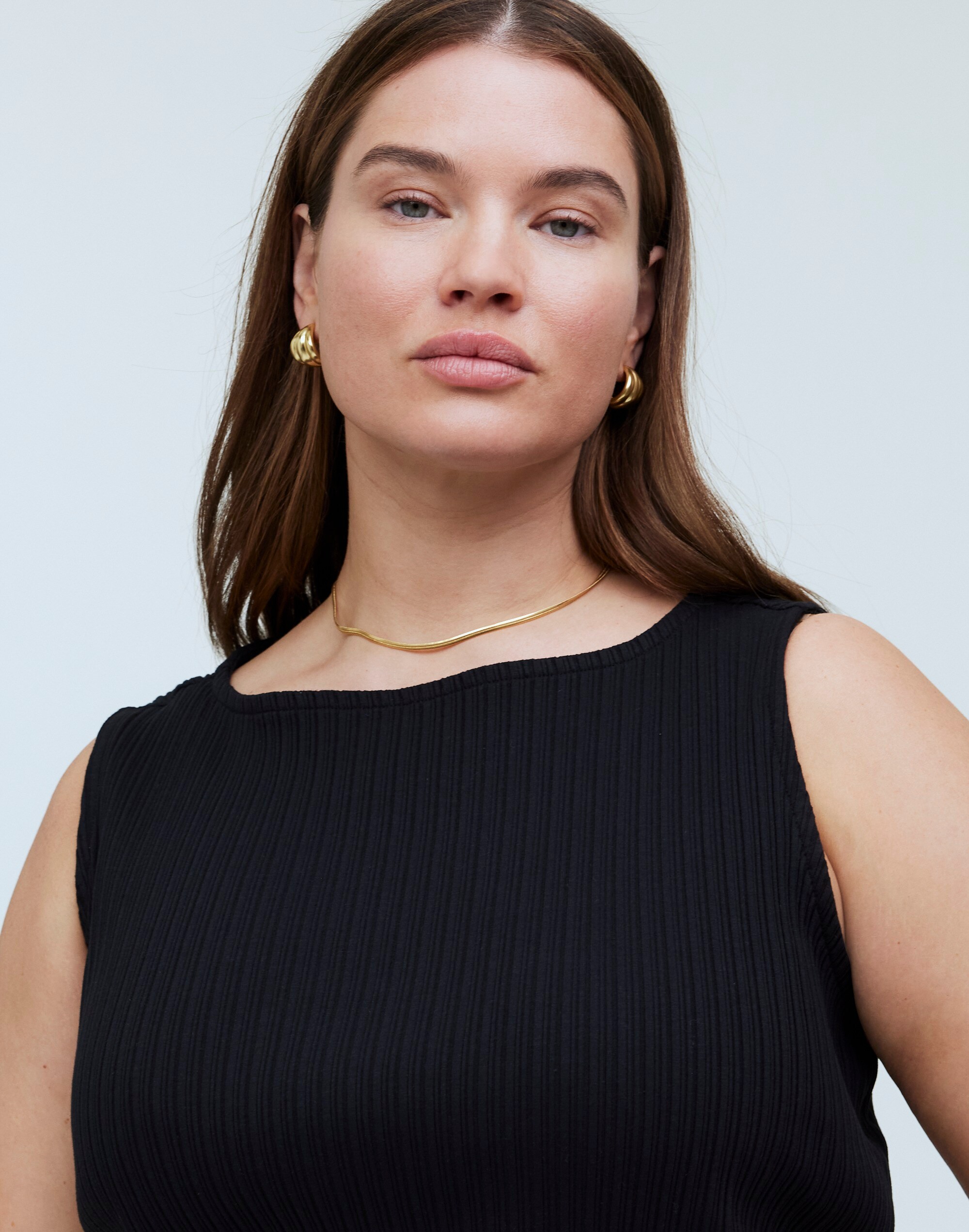 Plus Ribbed Boatneck Tank