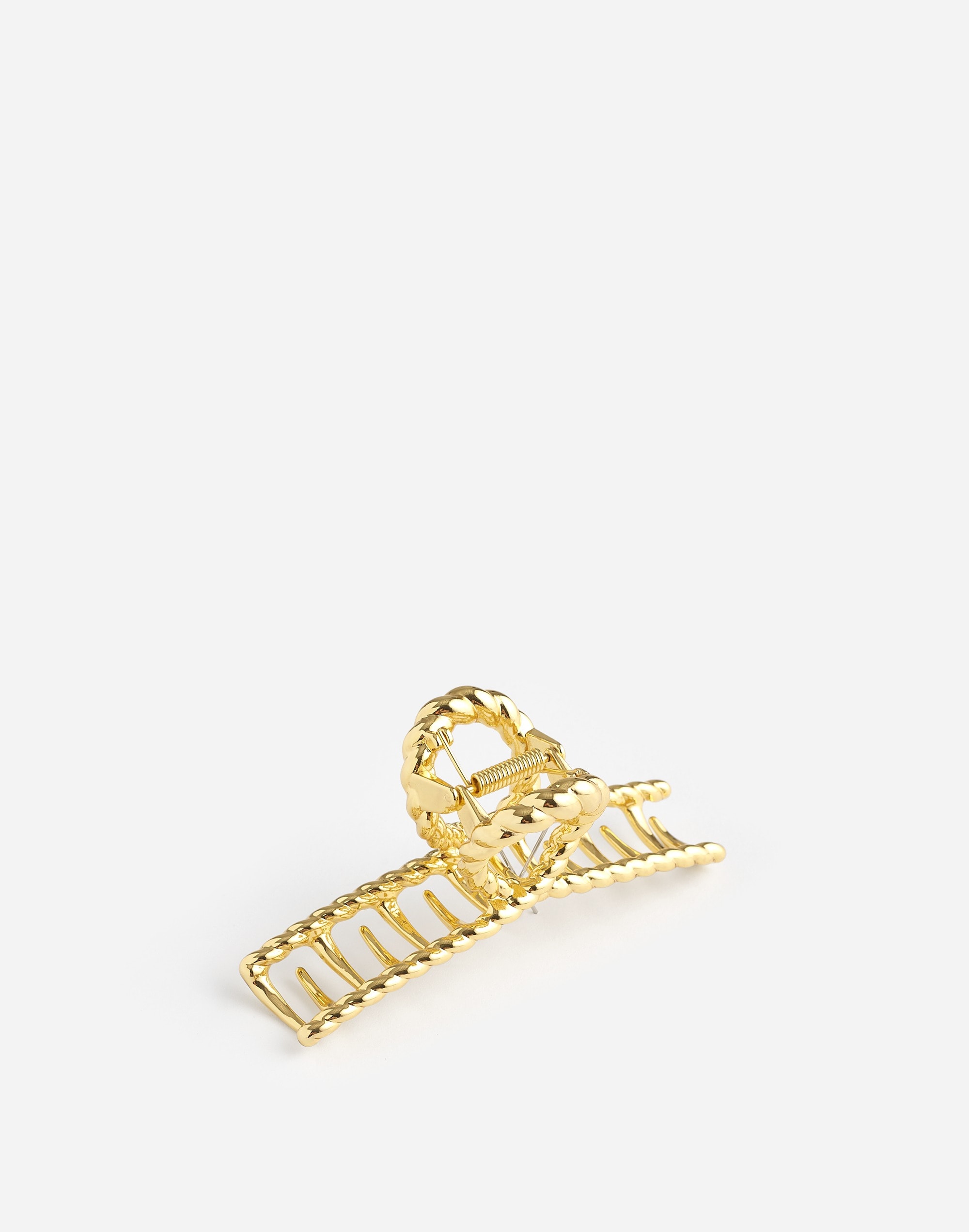 Rope Medium Claw Hair Clip in pale gold image 1