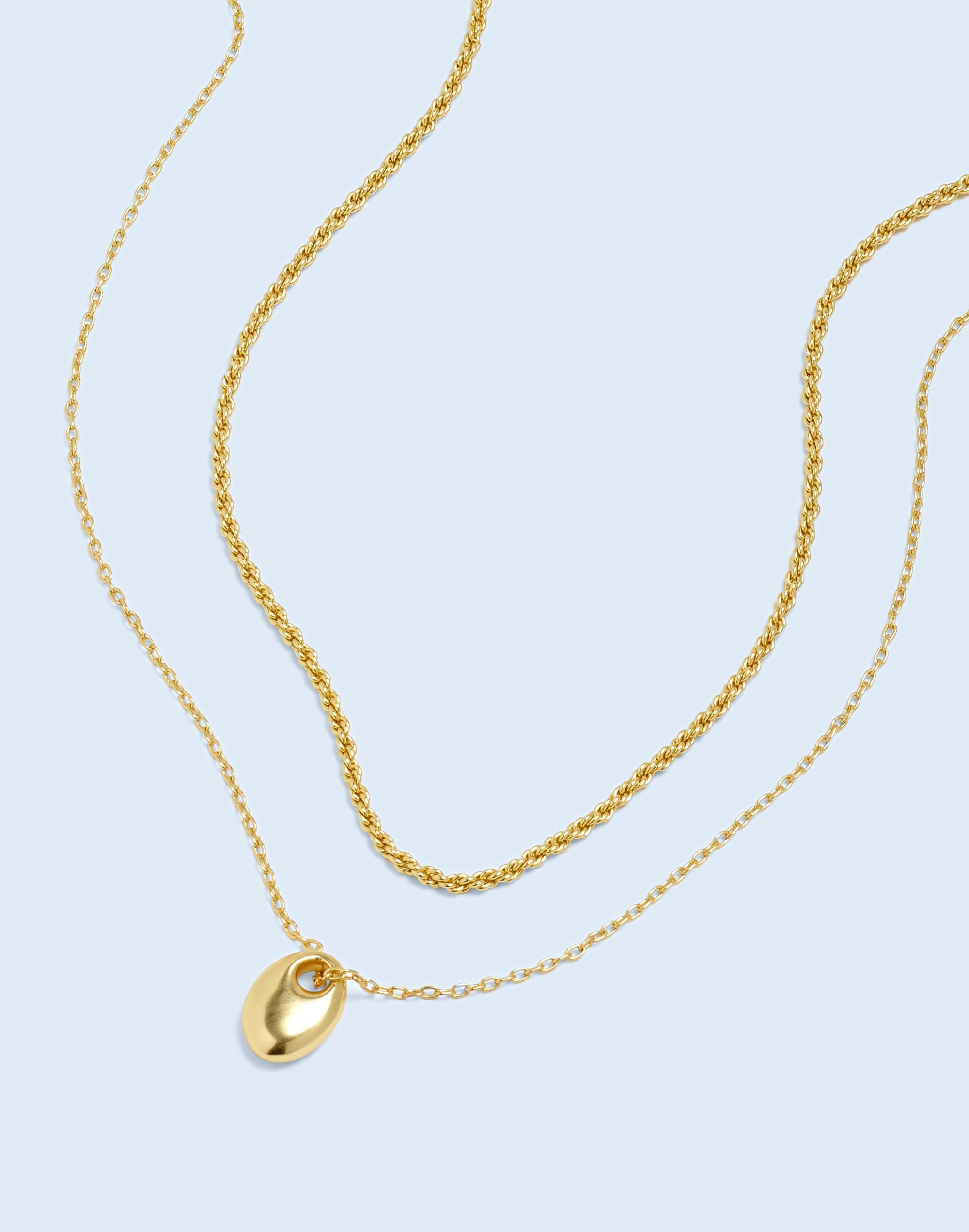 Mw Two-pack Pebble Necklace Set In Vintage Gold