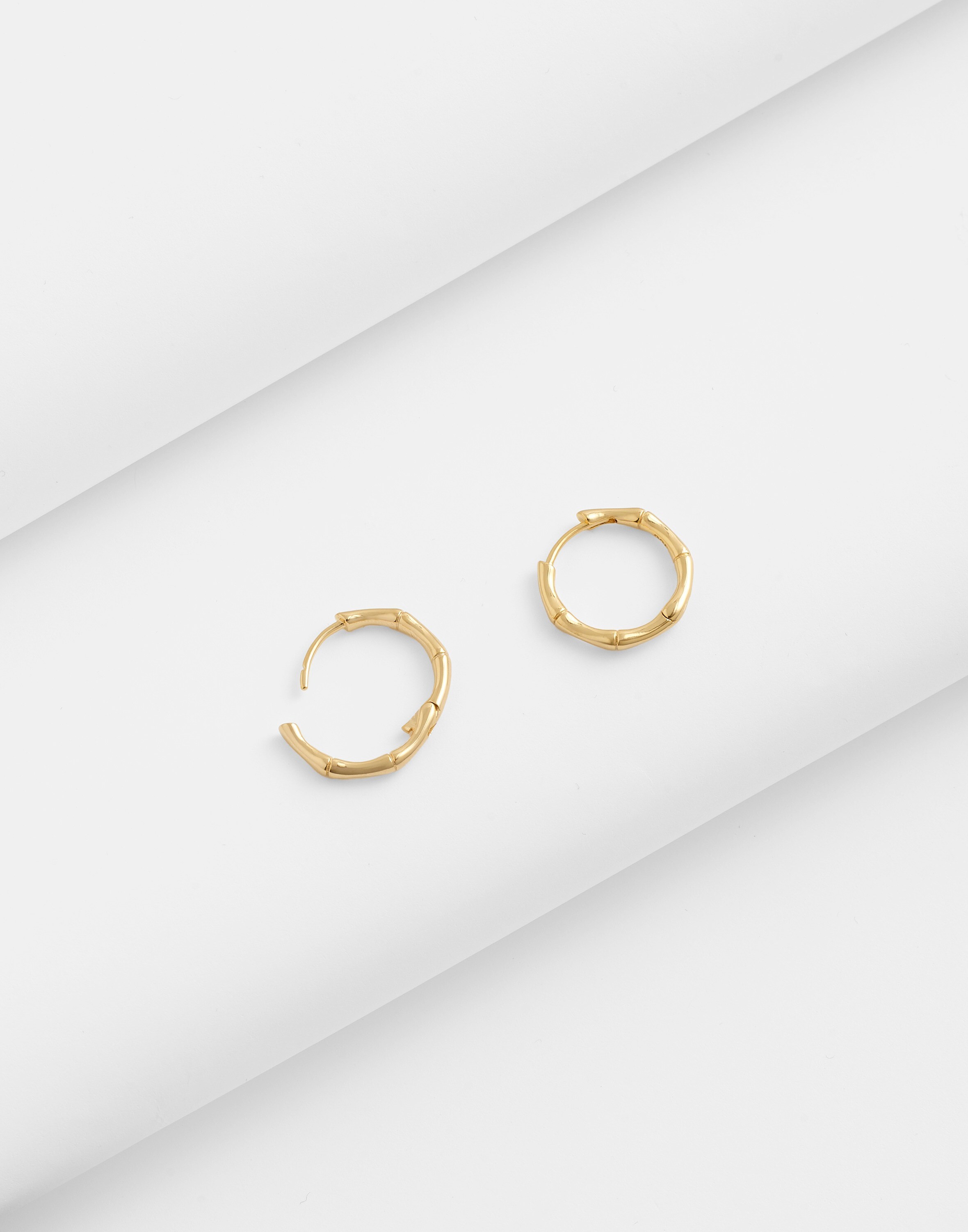 Demi-Fine Bamboo Small Hoop Earrings