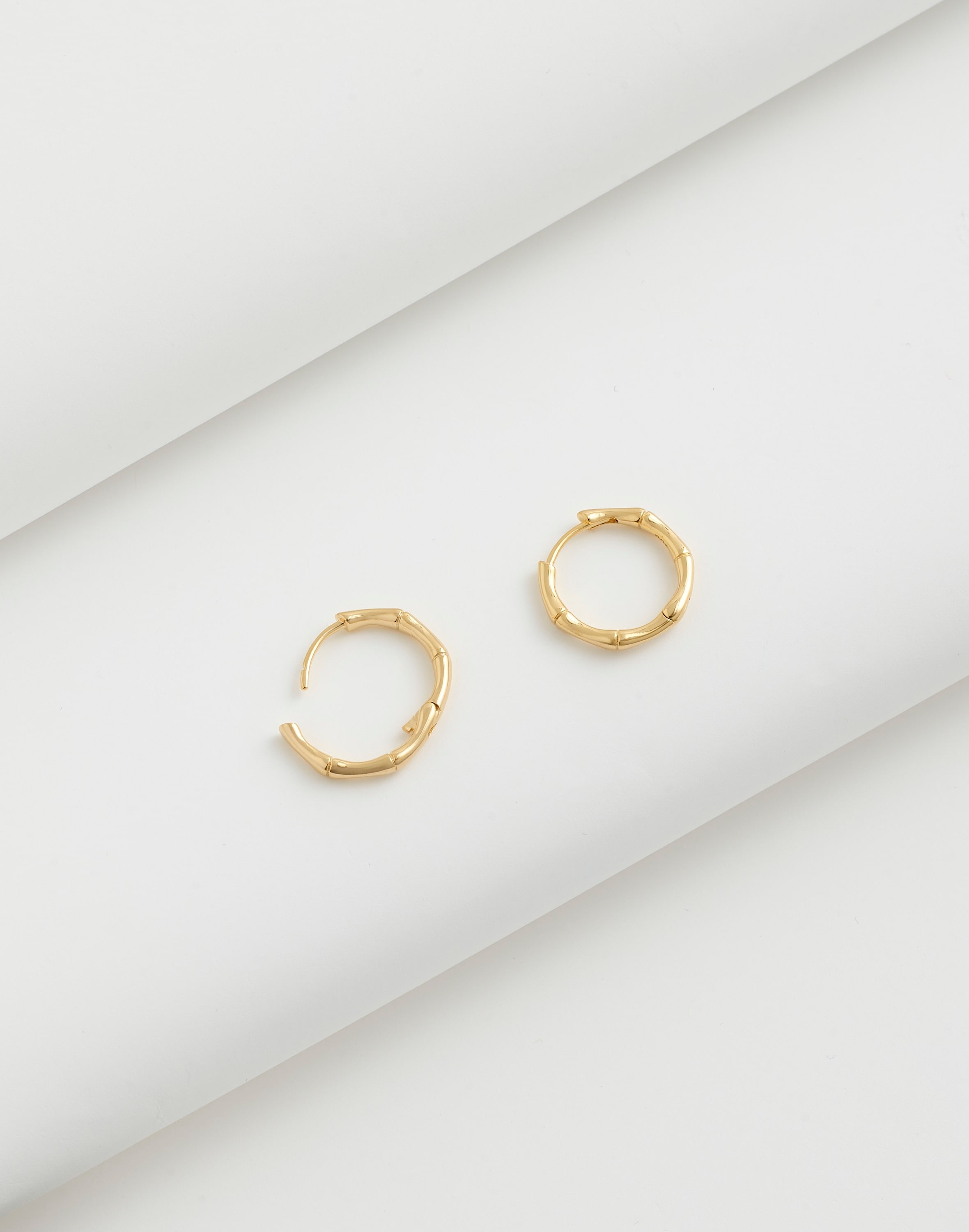 Mw Demi-fine Bamboo Small Hoop Earrings In 14k Gold