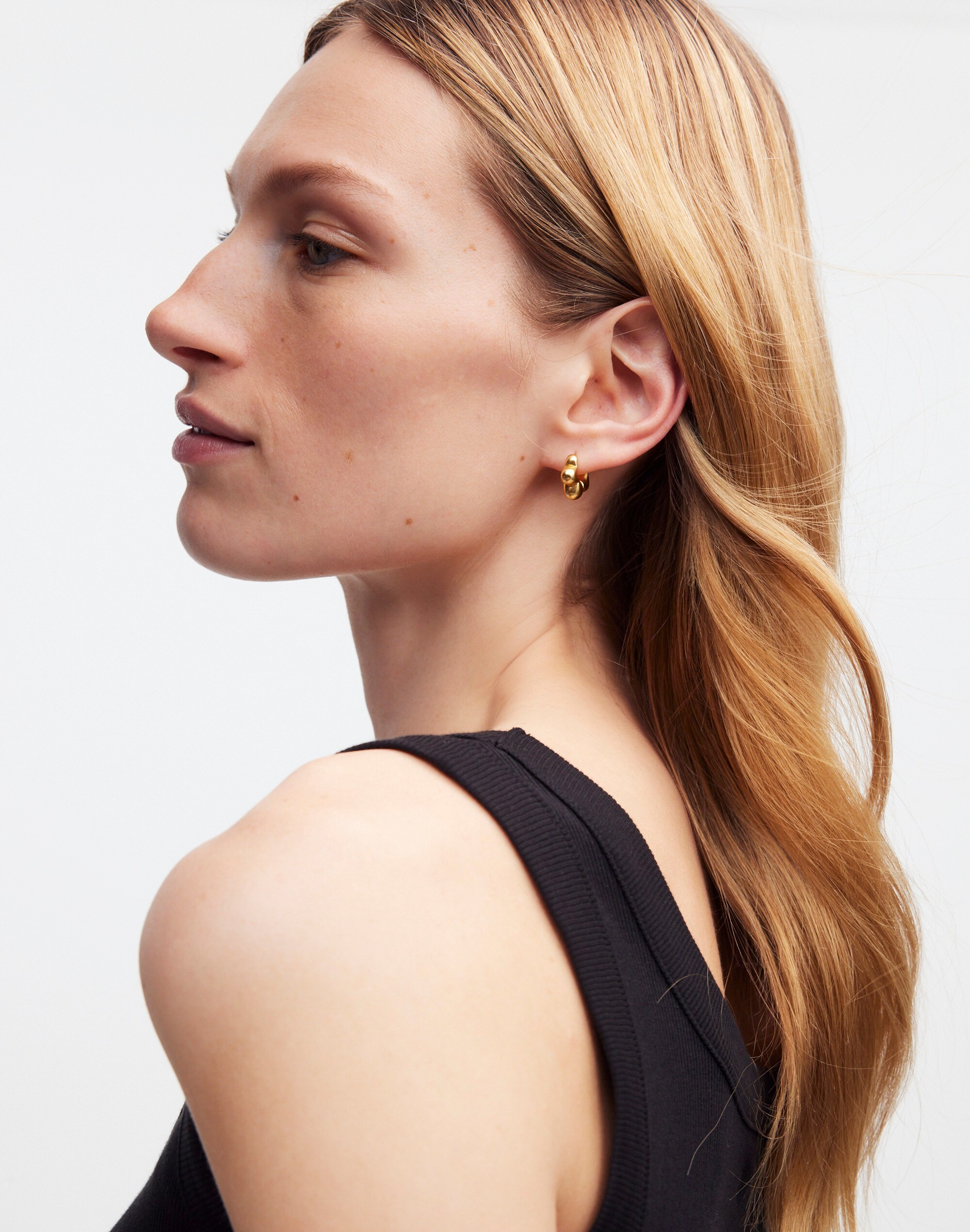 Flower Huggie Hoop Earrings