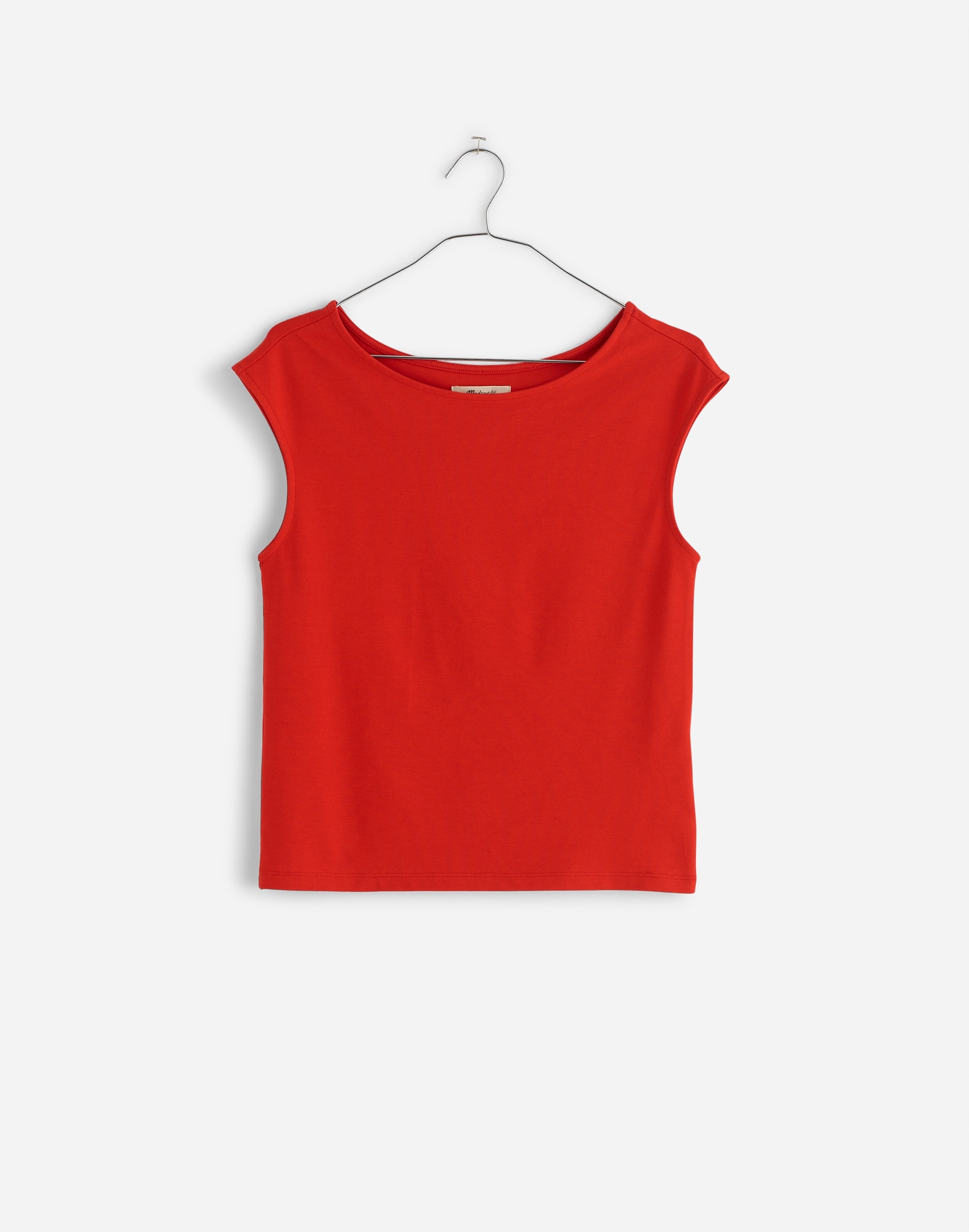 Scoopneck Cap-Sleeve Tee in rouge image 1
