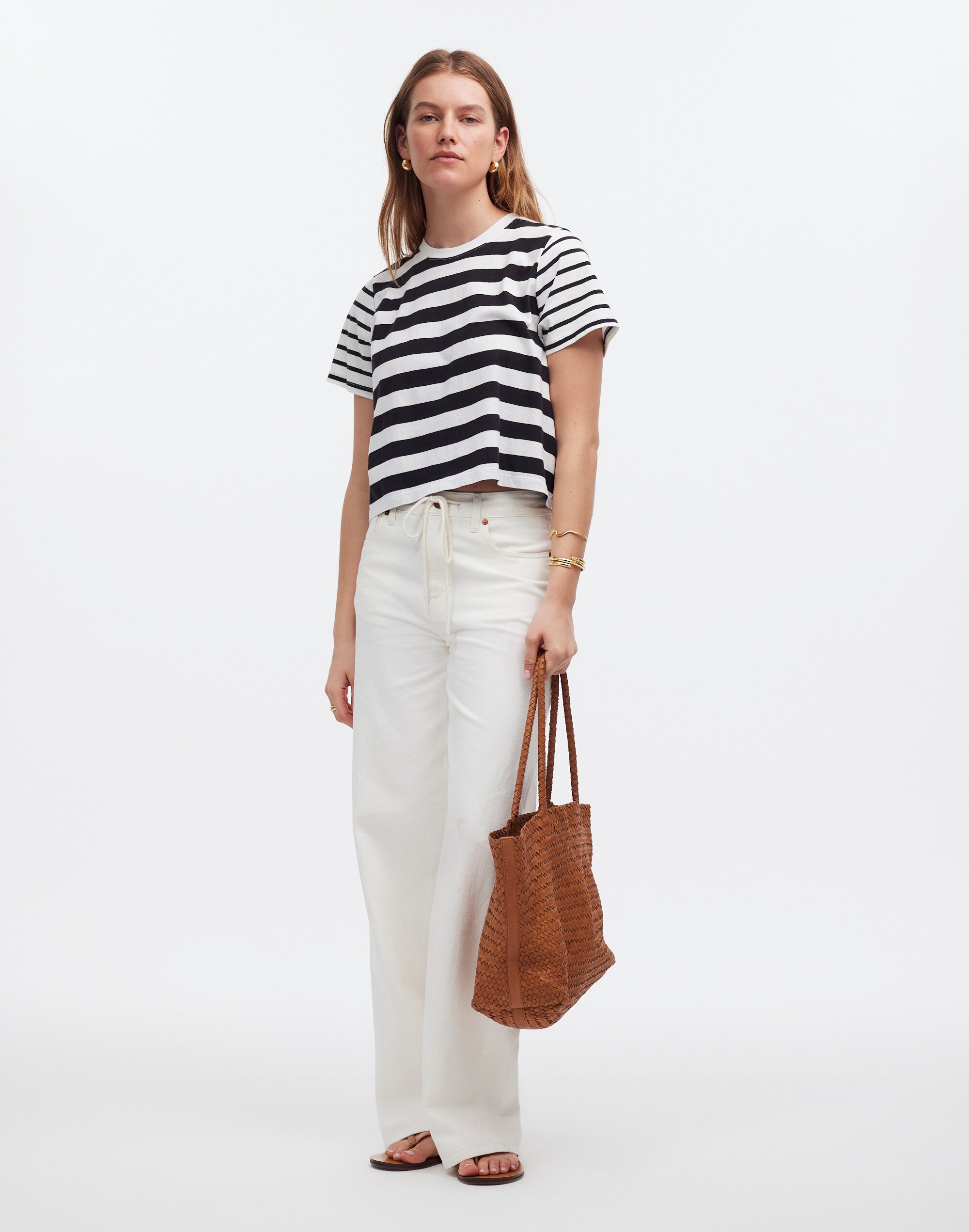 Softfade Cotton Boxy-Crop Tee